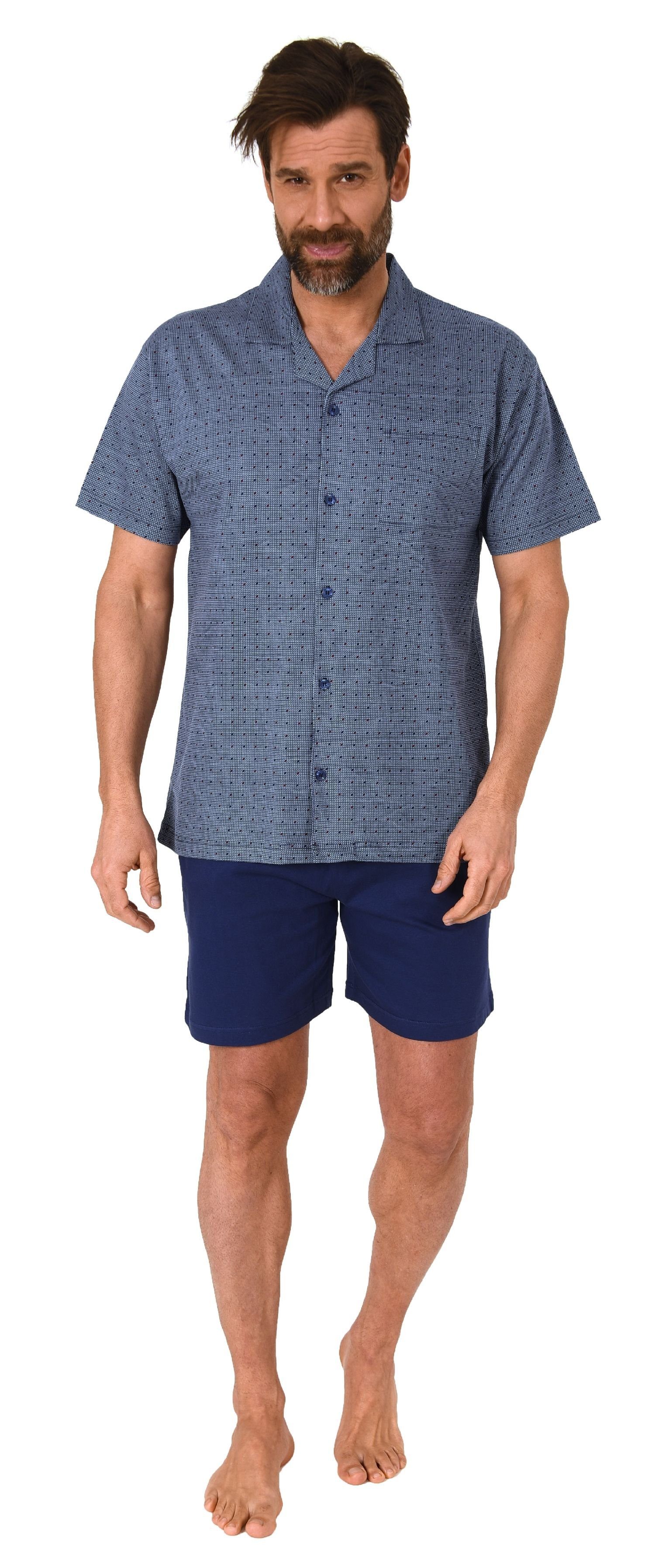 Normann Pyjama Herren kurzarm Schlafanzug Shorty Pyjama zum durchknöpfen günstig online kaufen