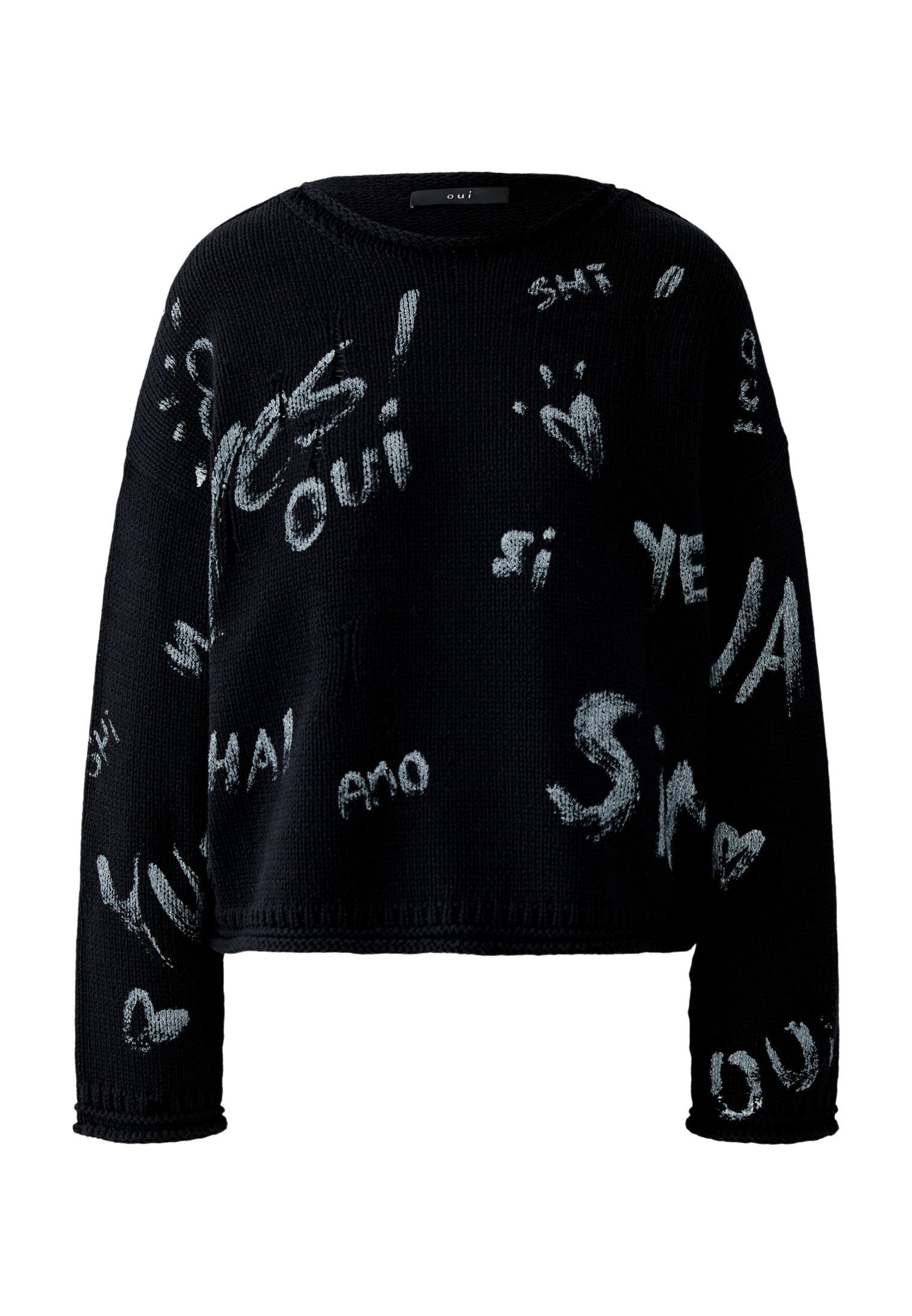 Oui Rundhalspullover Pullover