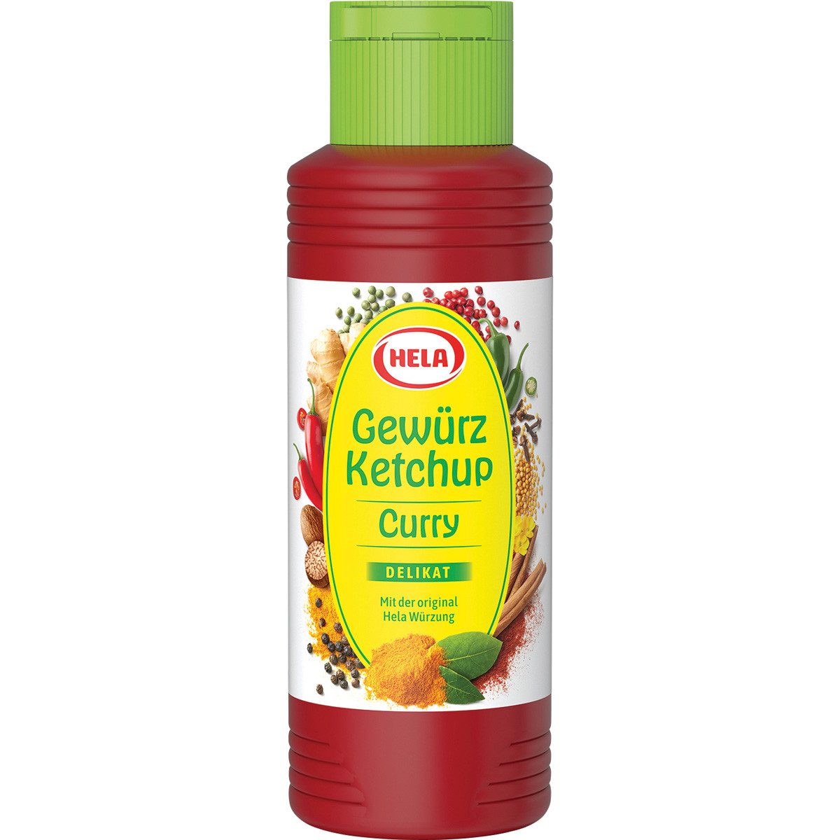 HELA Saucen, Hela Gewürz Ketchup Curry delikat mit dem grünen Deckel 300ml