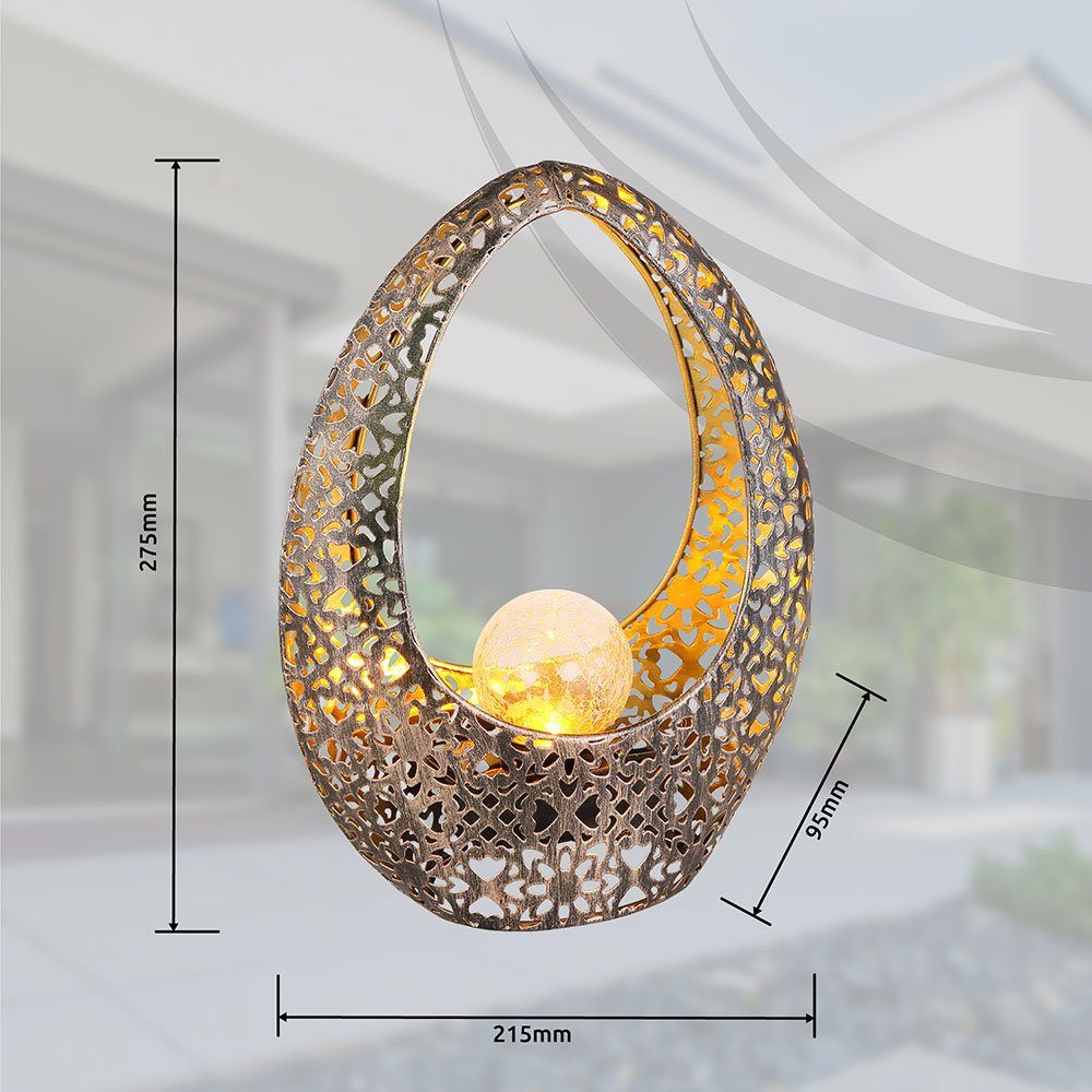 etc-shop LED Solarleuchte, LED-Leuchtmittel fest Solarlampen Orientalische Gartendeko Deko Außen verbaut, Outdoor Balkon Warmweiß, für