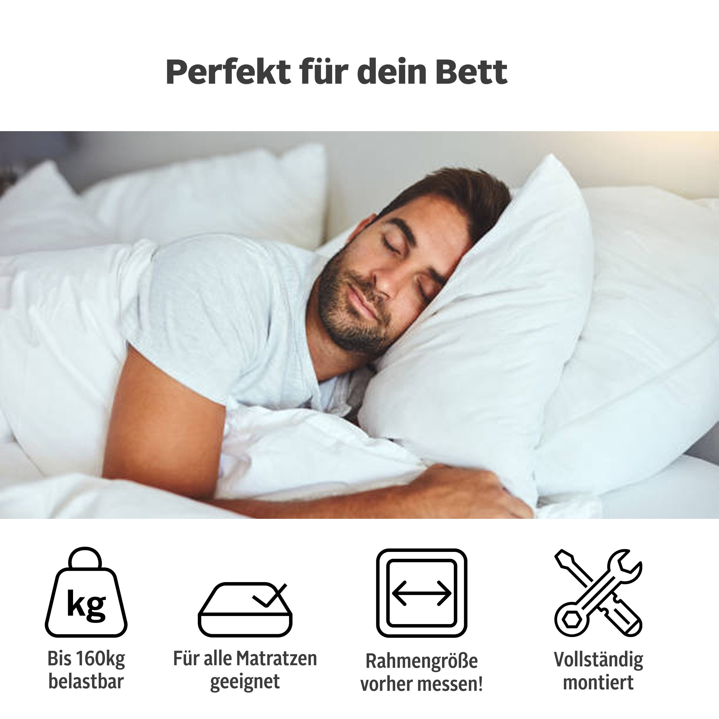 Lattenrost Imke, 90x200, 140x200 cm und weiteren Größen, OTTO home, Kopfteil nicht verstellbar, Fußteil nicht verstellbar, Lattenrost für alle Matratzen, langlebig, ergonomisch, 7-Zonen