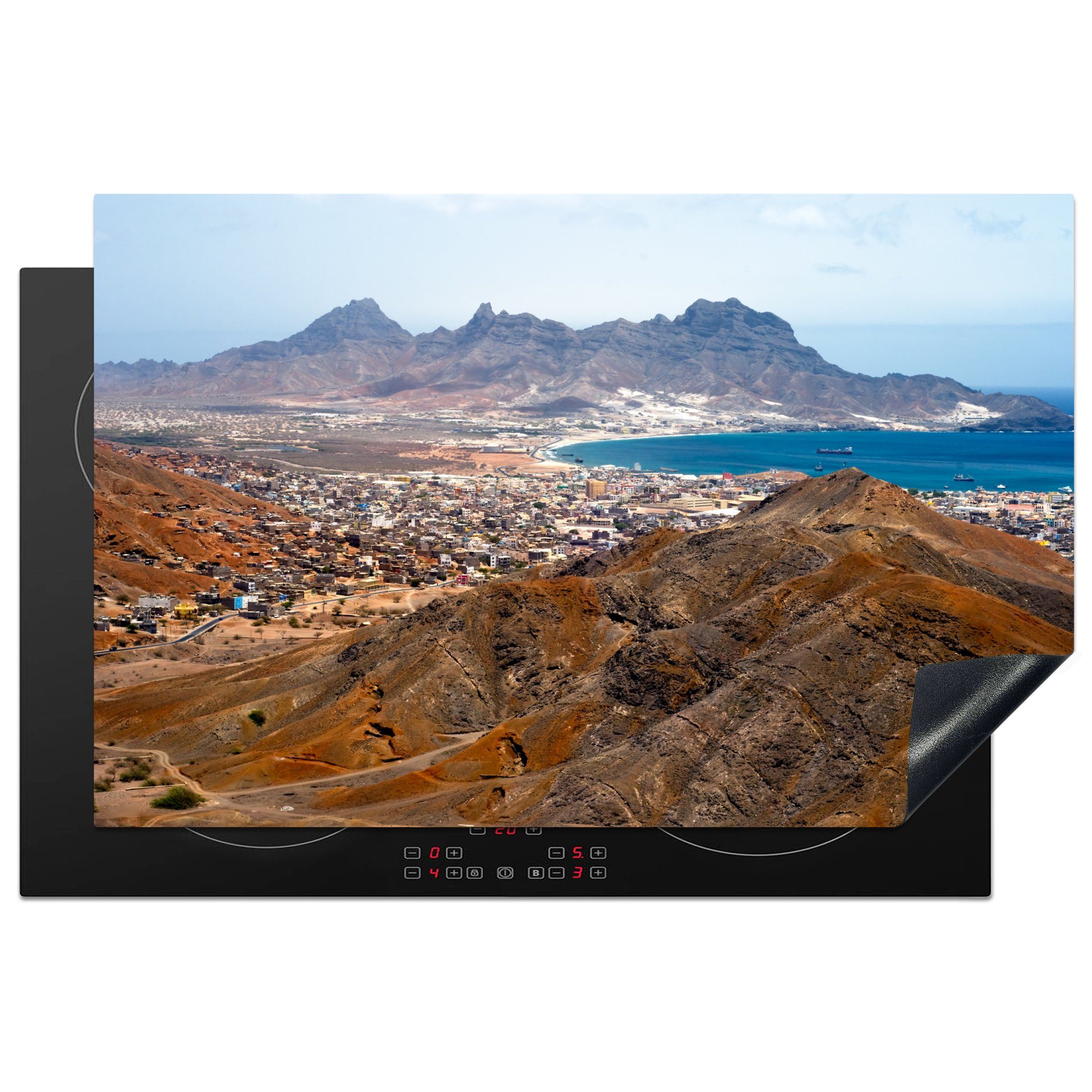 MuchoWow Herdblende-/Abdeckplatte Das Stadtbild von Kap Verde, Vinyl, (1 tlg), 81x52 cm, Induktionskochfeld Schutz für die küche, Ceranfeldabdeckung