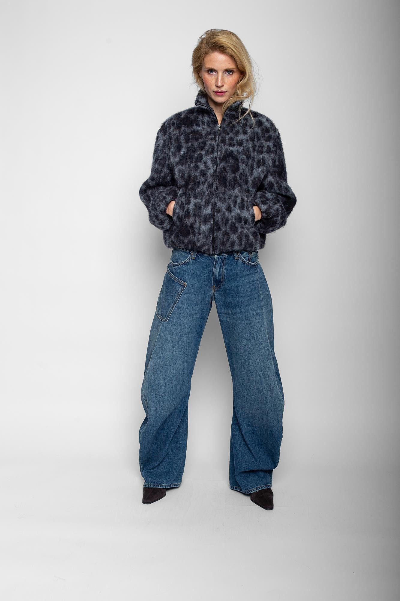 Emily Van Den Bergh Blouson grey navy leo