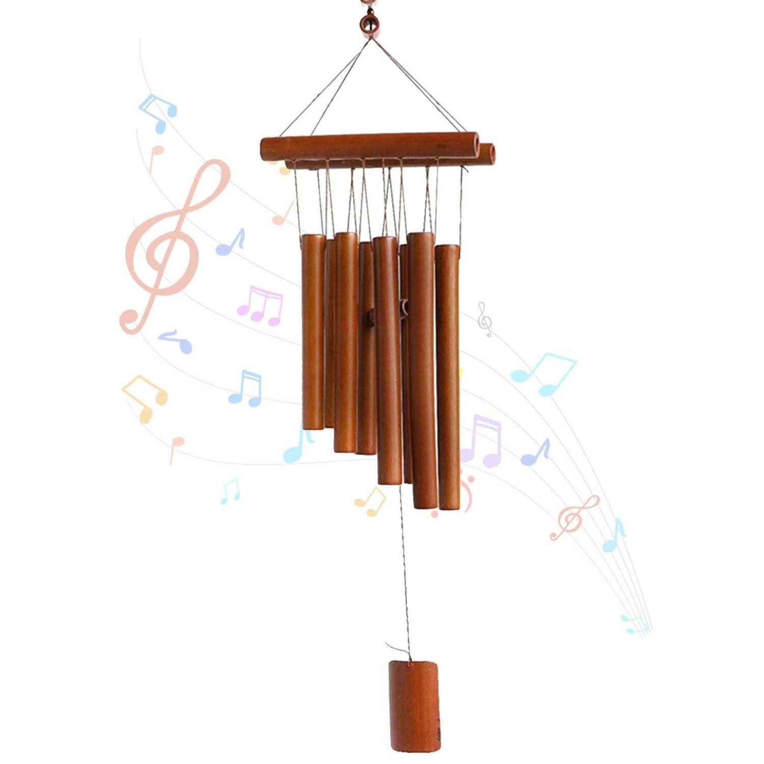 LuxusKollektion Windspiel Windspiel Bambus Klangspiel Garten Deko (1 St)