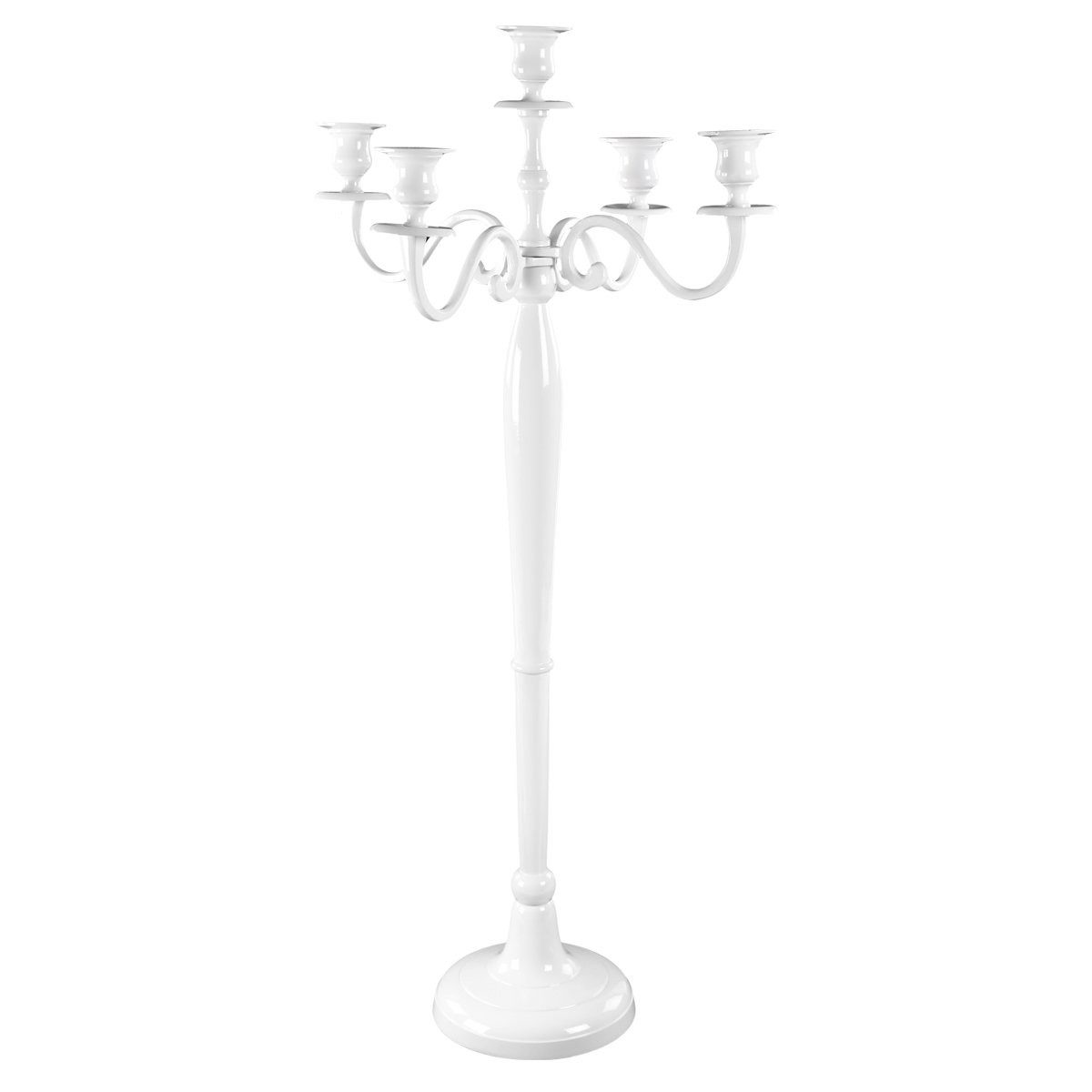 Gräfenstayn Kerzenständer 5-armig Silber – Kerzenleuchter Aluminium, 80 cm, günstig online kaufen