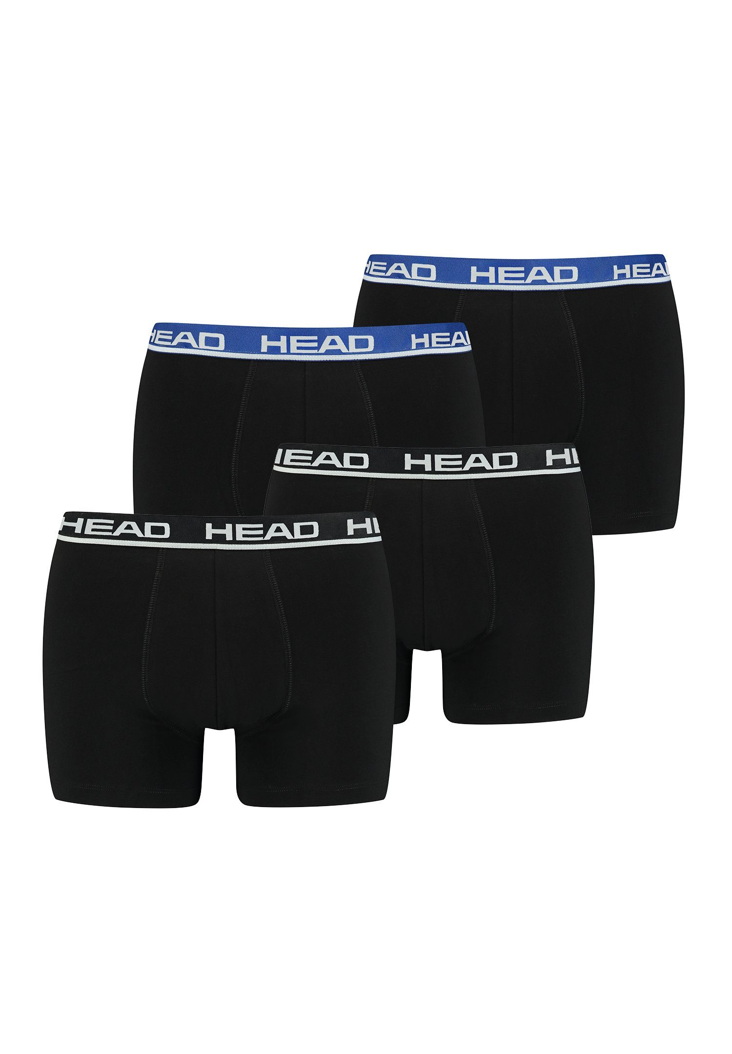 4P Black/Black Boxer Basic Boxershorts Head Head Blue 4-St., 4er-Pack) (Spar-Set,