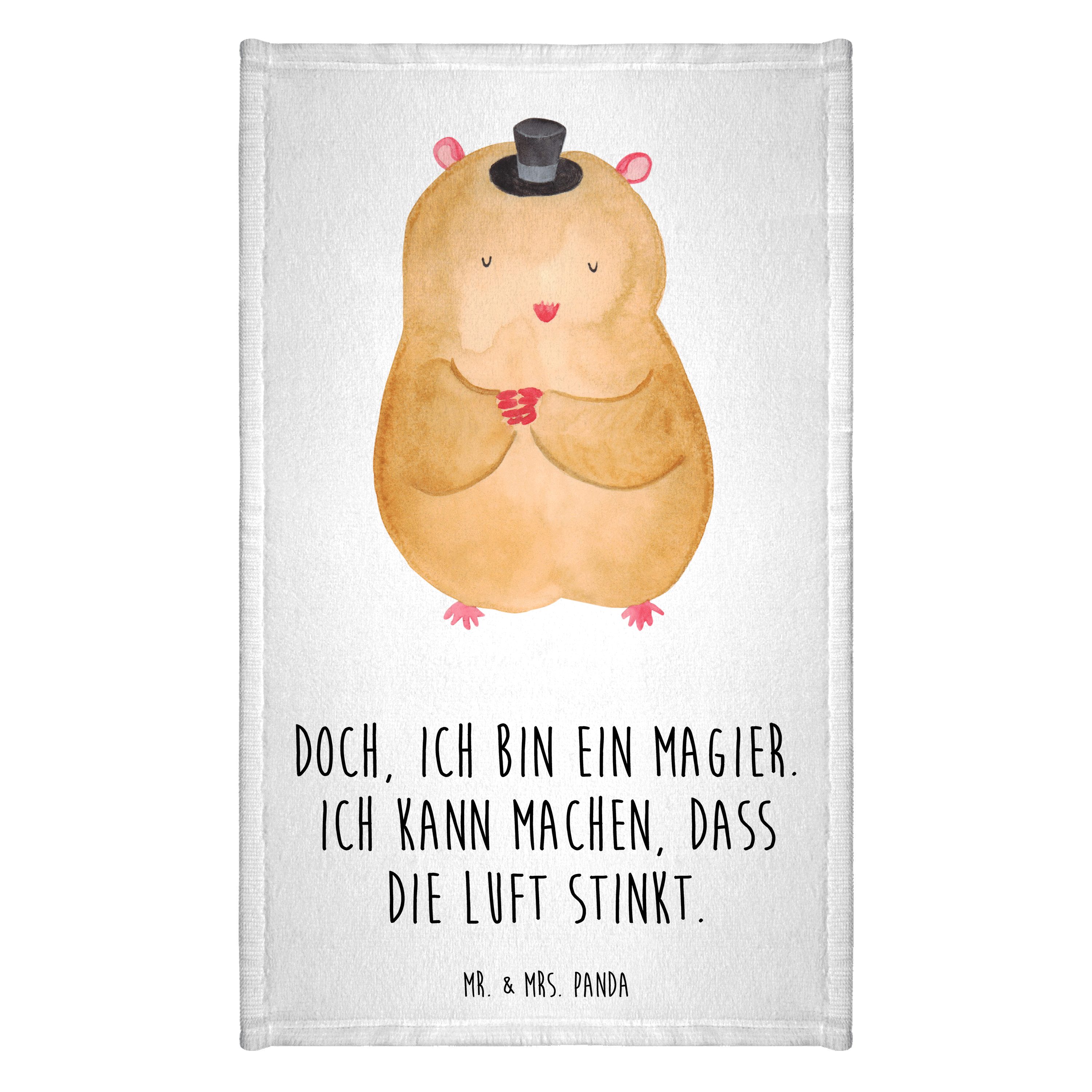 Handtuch Hamster Hut - Weiß - Geschenk, Zauberer, Reisehandtuch, Gästetuch, Fr