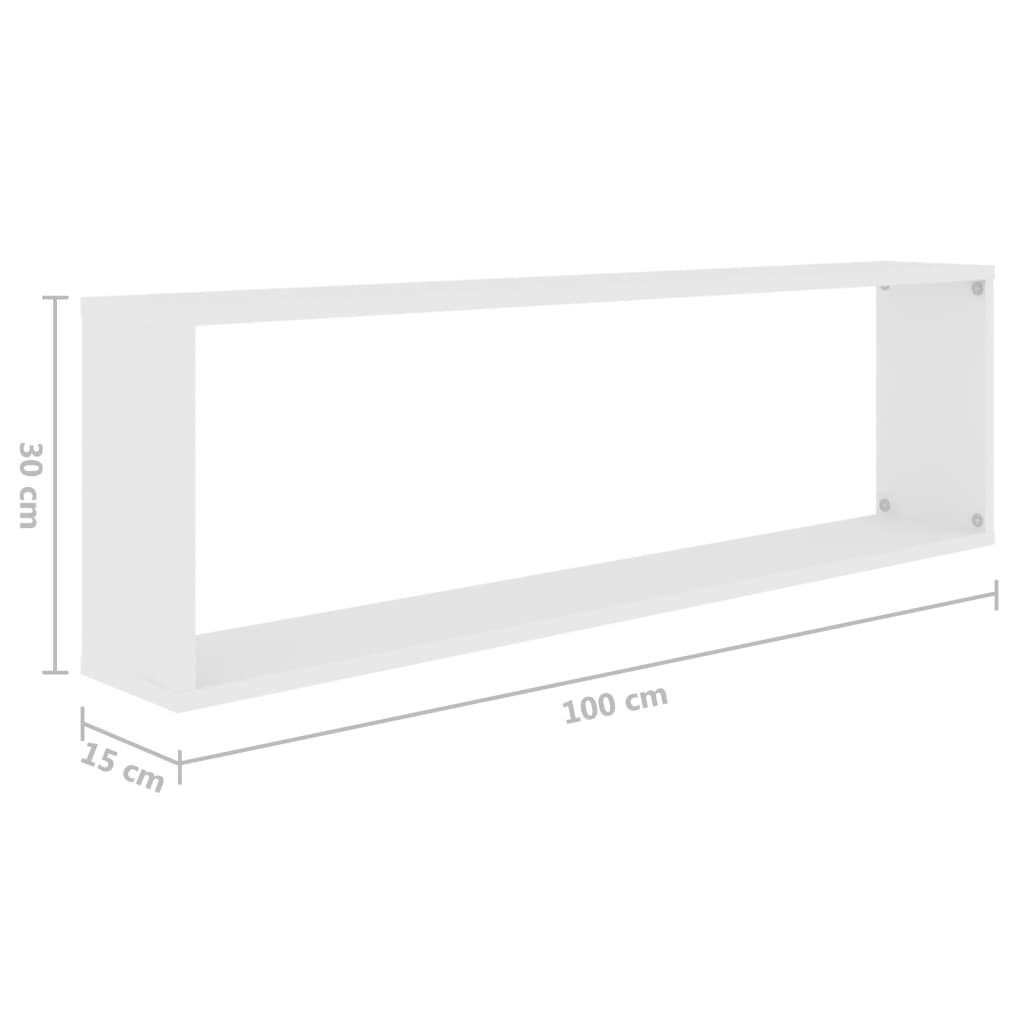 furnicato Wandregal Würfelregale 4 Stk. Weiß cm Holzwerkstoff 100x15x30