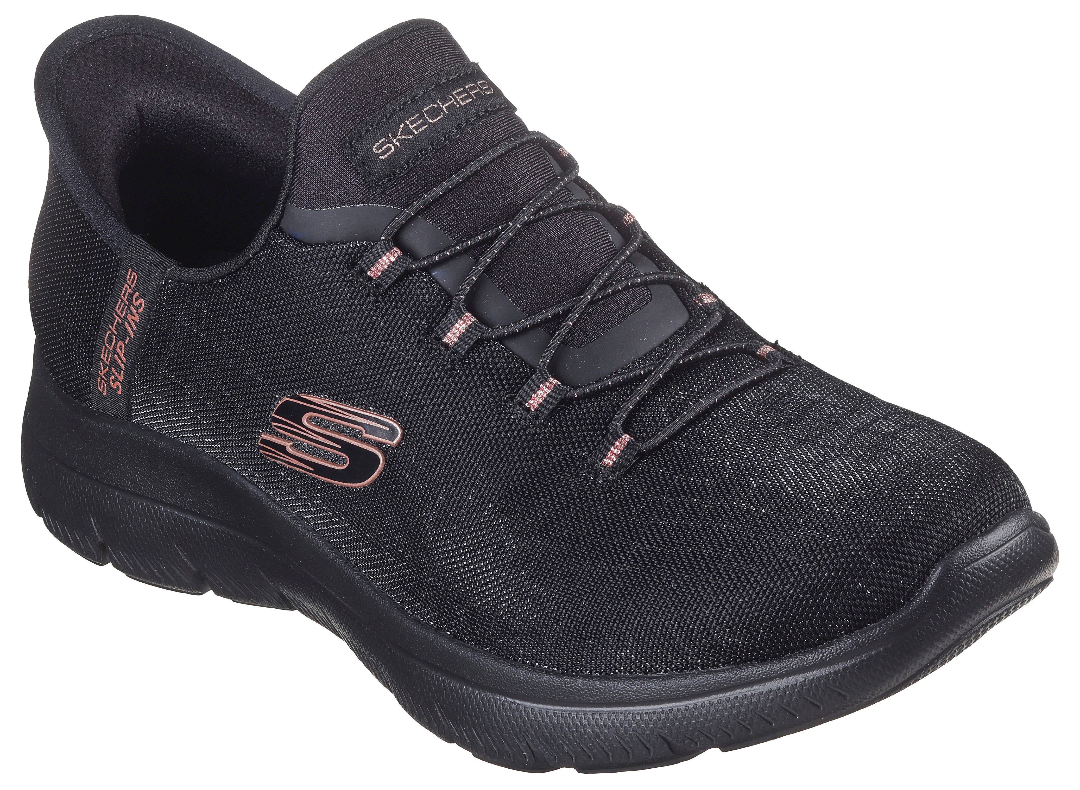 Skechers SUMMITS-CLASSY NIGHT Slip-On Sneaker Slipper, Freizeitschuh mit komfortabler Heel Pillow Funktion