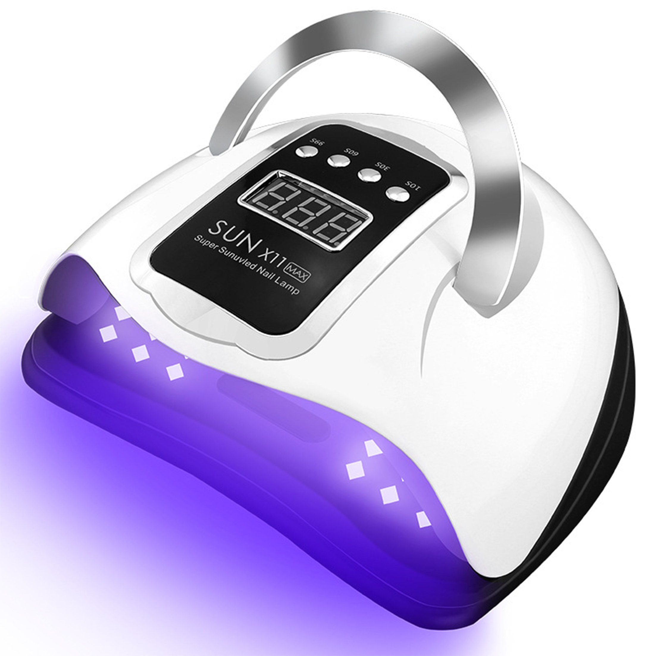 KINSI Lichthärtungsgerät UV/LED Nagellampe - 66 LED-Perlen für 30s Schnelltrocknung, 4 Timer-Modi für Gelnägel