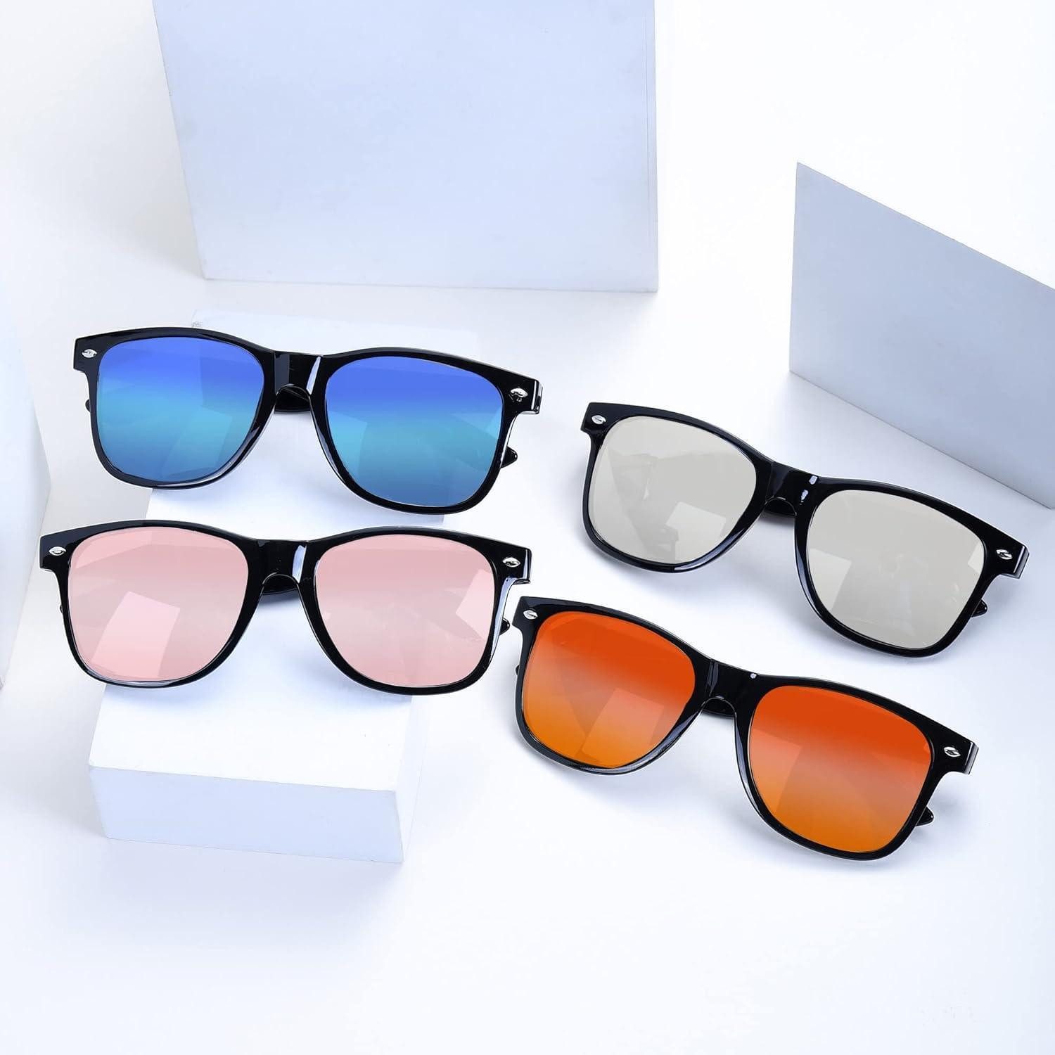 LuxusKollektion Retrosonnenbrille Sonnenbrillen Set 6er Neon Bunt Vintage Party Herren 6 Colors Mirror