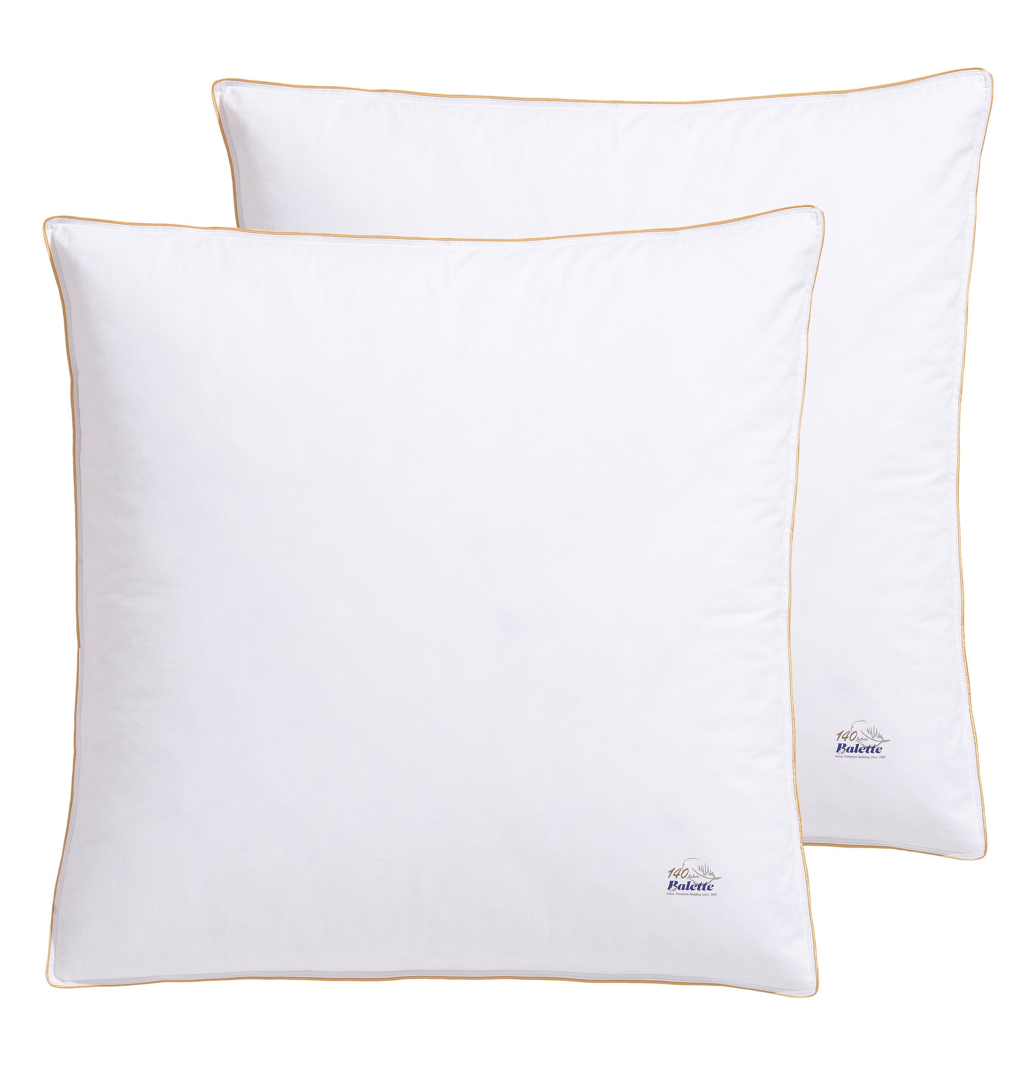 Balette Federkopfkissen Edition 140 Jahre, Kopfkissen 2er-Set, Made in Germany, Seitenschläfer, Rückenschläfer, Kissen-Set 40x80 cm oder 80x80 cm, Made in Germany