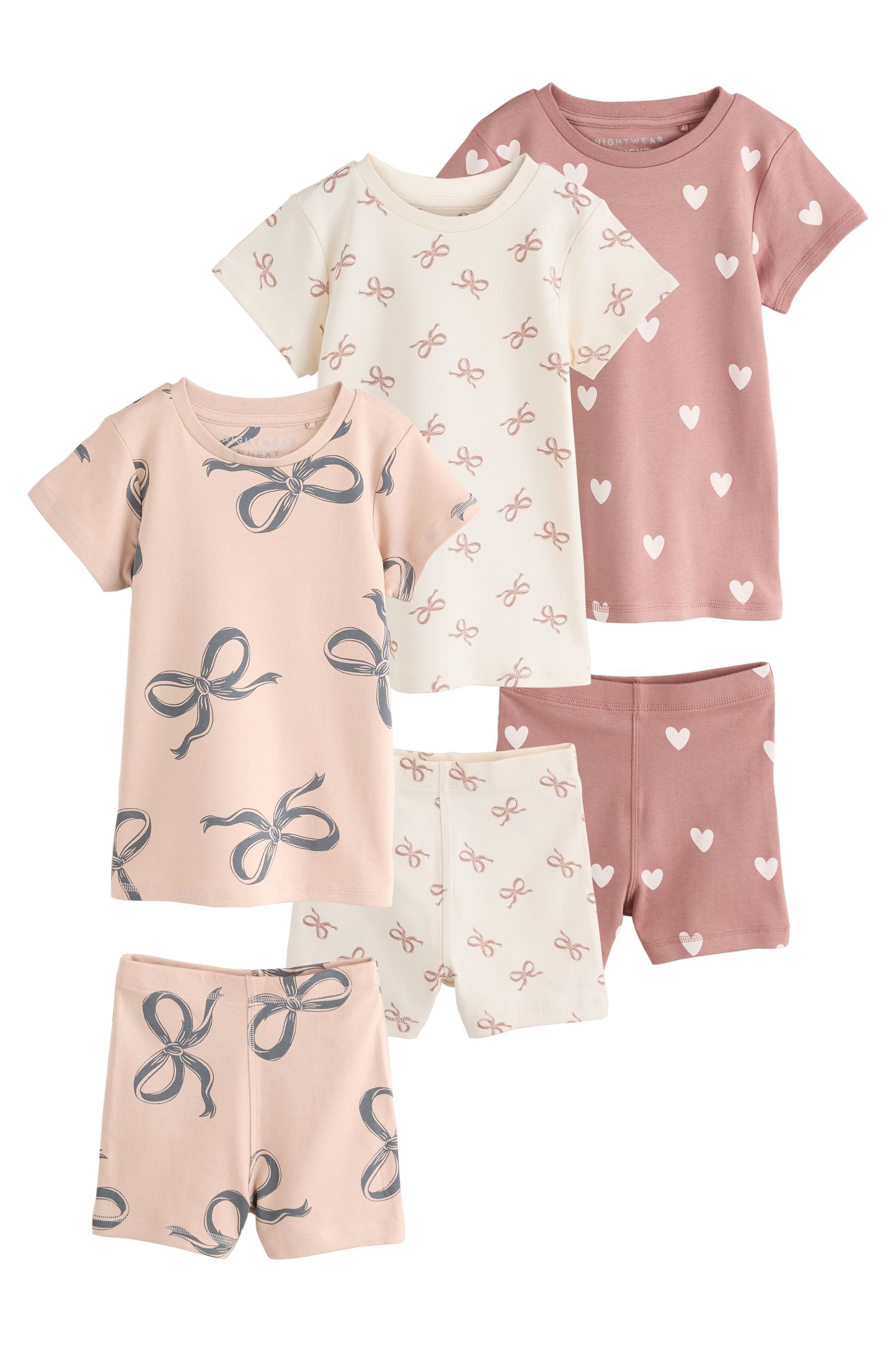 Next Pyjama Kurze Schlafanzüge, 3er-Pack (6 tlg)