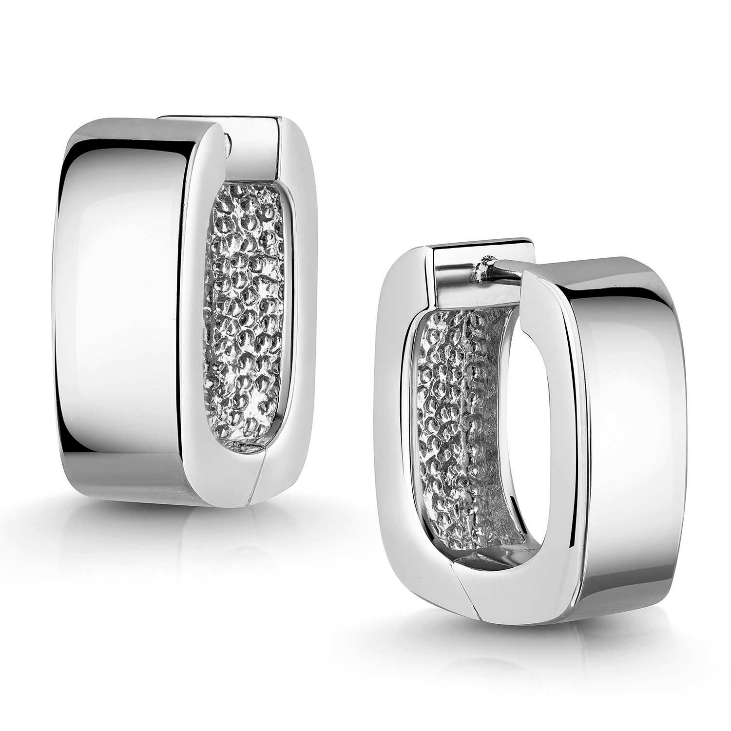 Materia Paar Creolen Damen Ohrringe SIlbercreolen eckig breit SO-228, 925 S günstig online kaufen