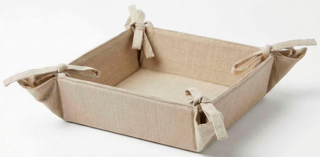 Home affaire Brotkorb Brotkorb Beigetöne 20x20cm, Baumwolle, (1-tlg)