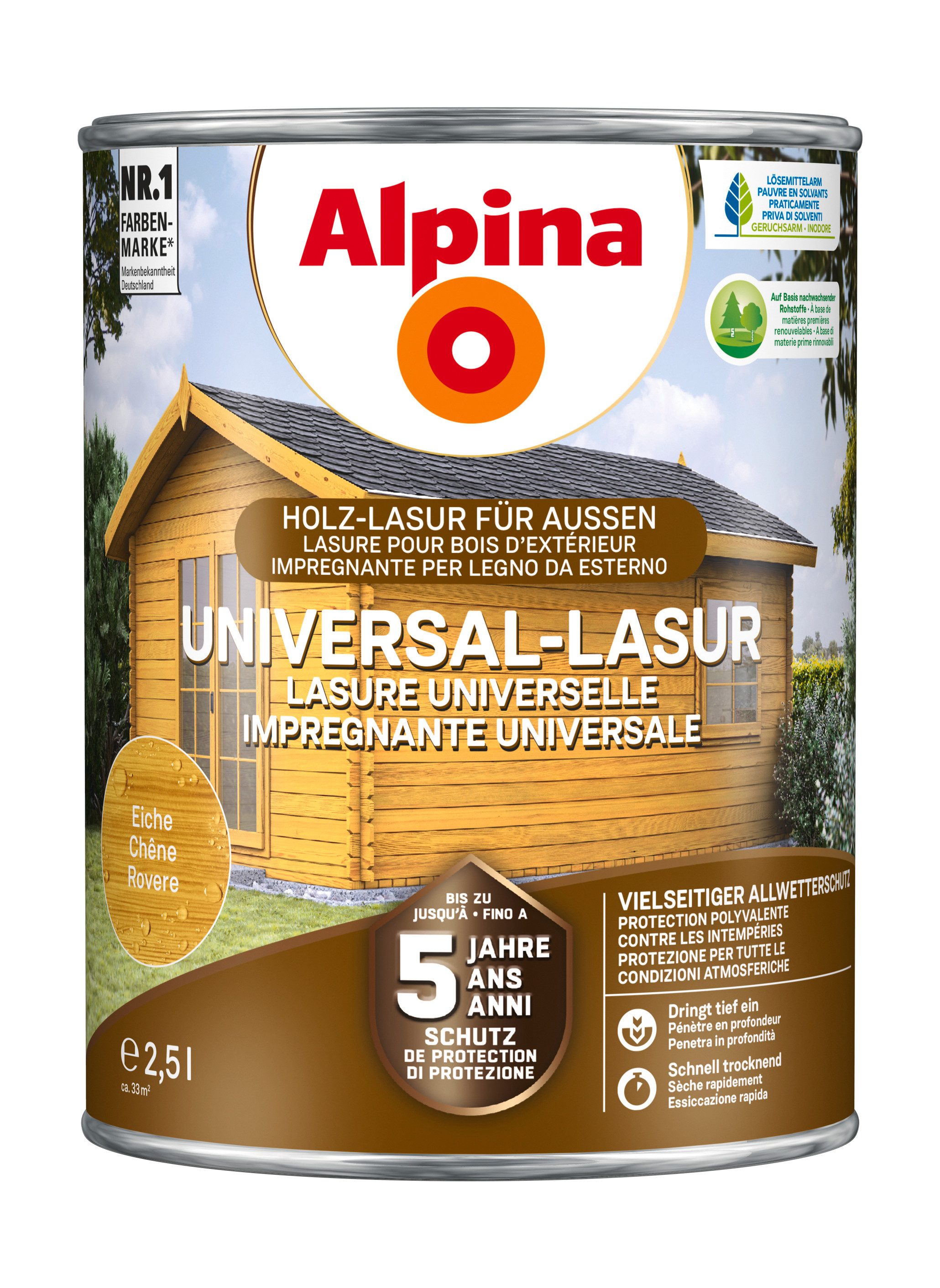 Alpina Lasur Universal-Lasur 2,5 Liter seidenmatt