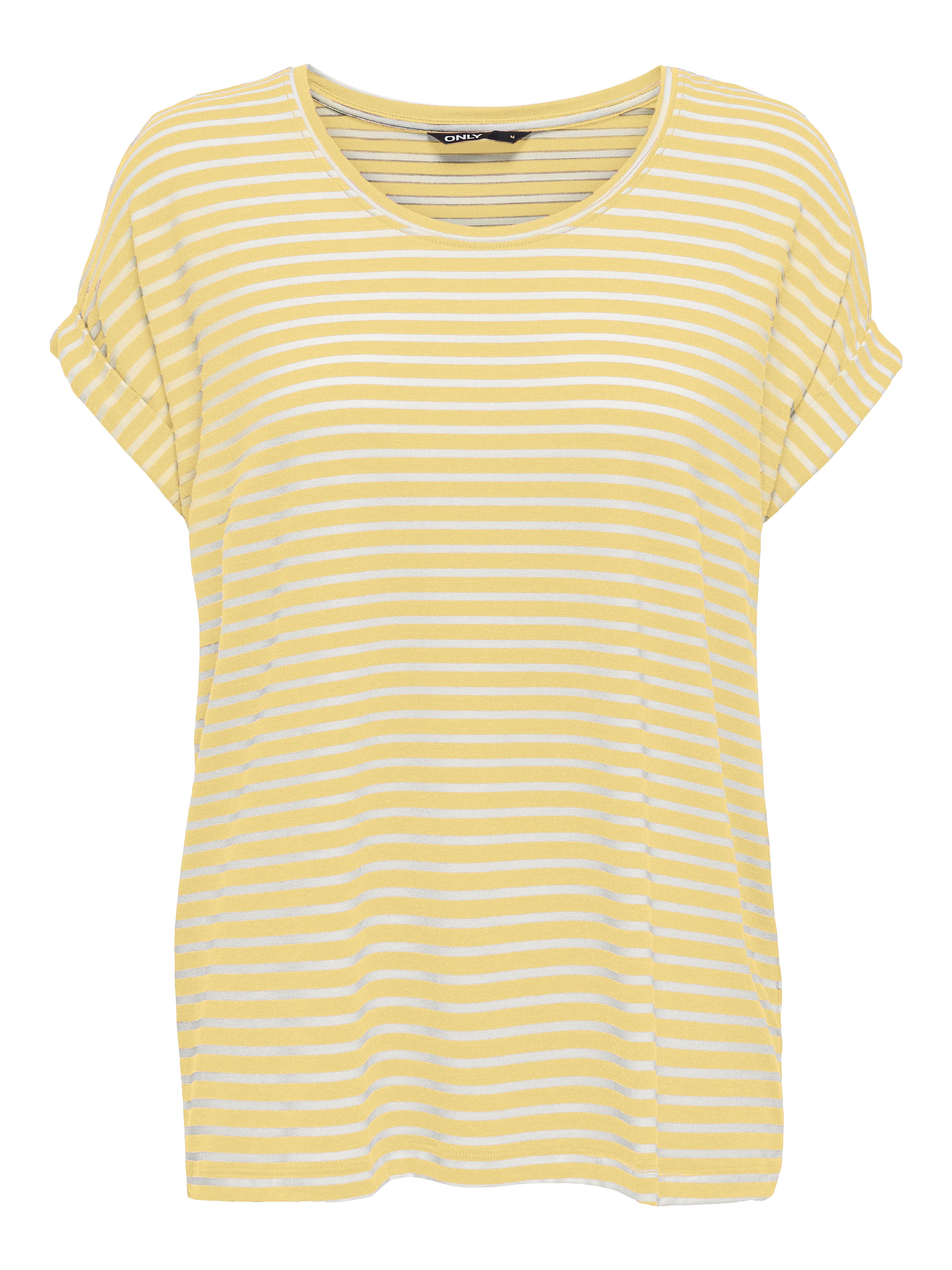 ONLY Kurzarmshirt ONLMOSTER STRIPE S/S O-NECK TOP JRS NOOS gestreift, lässig geschnitten, Jersey, Rundhals, Viskosemischung