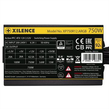 Xilence XP750R12.ARGB 750W PC Netzteil PC-Netzteil (Meet 80+ Gold, Gaming, ATX)
