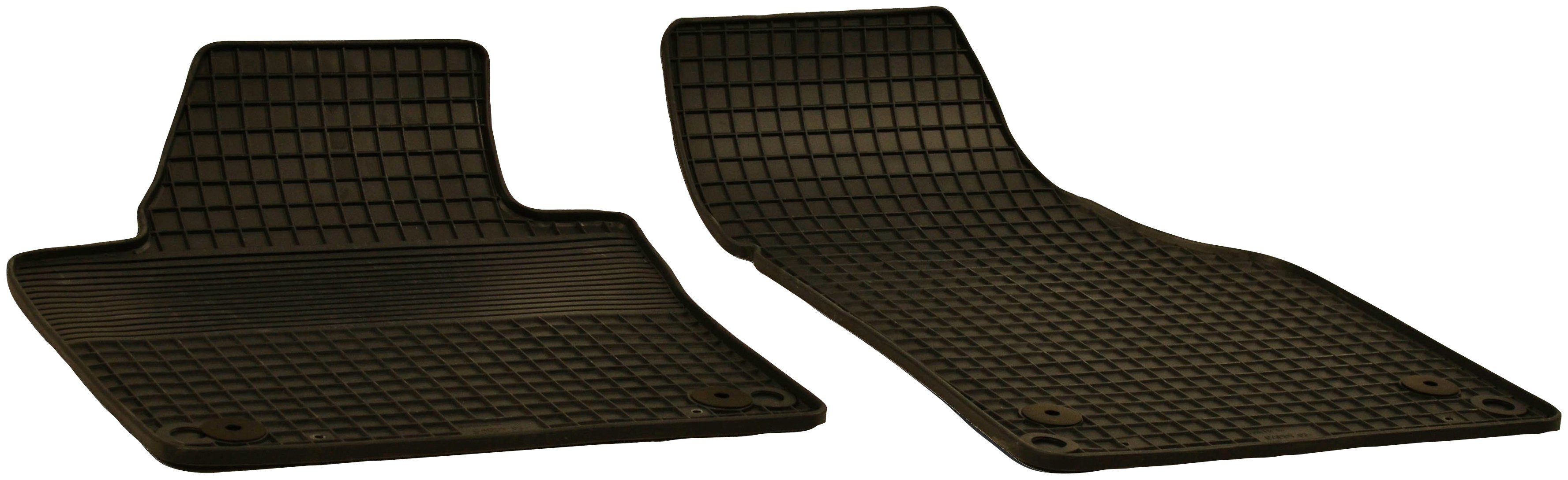WALSER Passform-Fußmatten (2 St), für VW Caddy Kastenwagen, Kombi, für VW Caddy III 03/2004-05/2015, VW Caddy IV 05/2015-Heute | Automatten