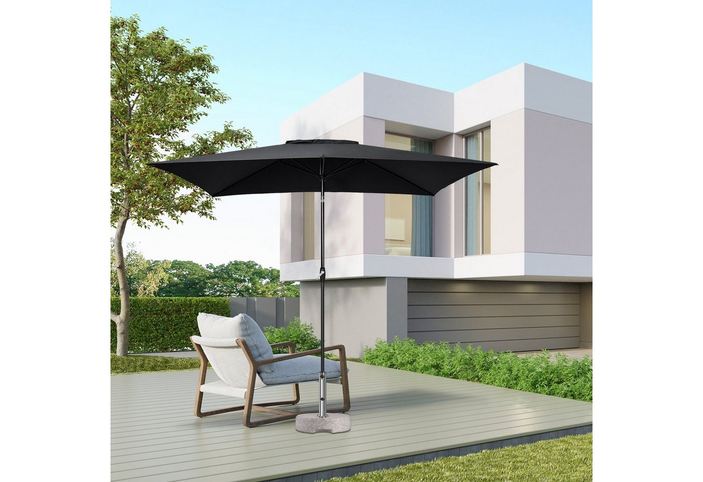 Thumbnail - Sekey Sonnenschirm Rechteckige Sonnenschirme Kippbar mit Kurbel Gartenschirm groß, Sonnenschutz UV50+, Gartenschirm Knic...