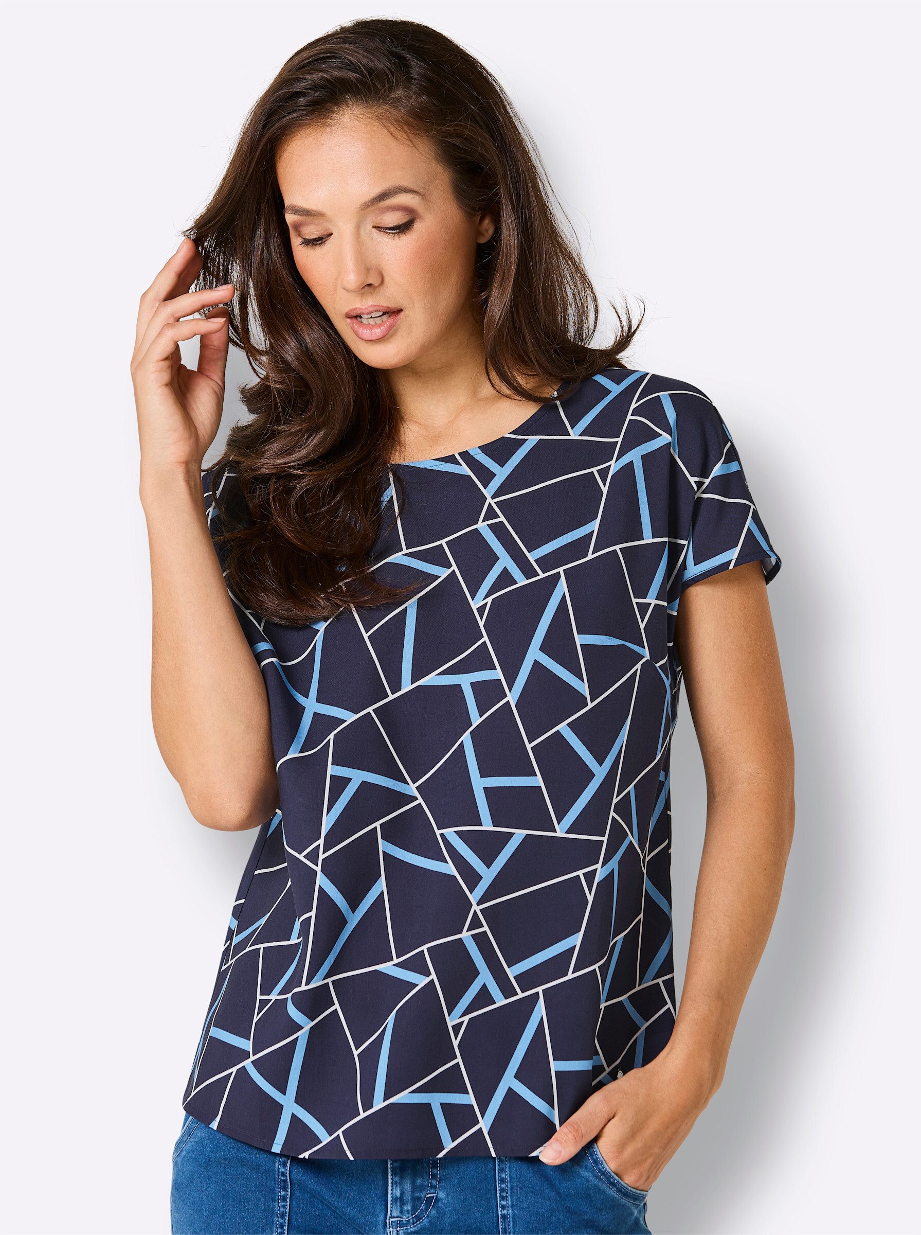 creation L Klassische Bluse Lyocell-Bluse Kurzarm günstig online kaufen