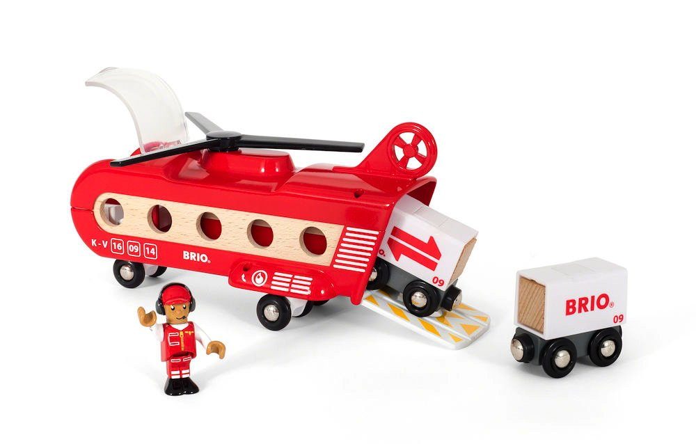 BRIO® Spielzeugeisenbahn-Lokomotive Brio World Hubschrauber Transporthubschrauber 8 Teile 33886