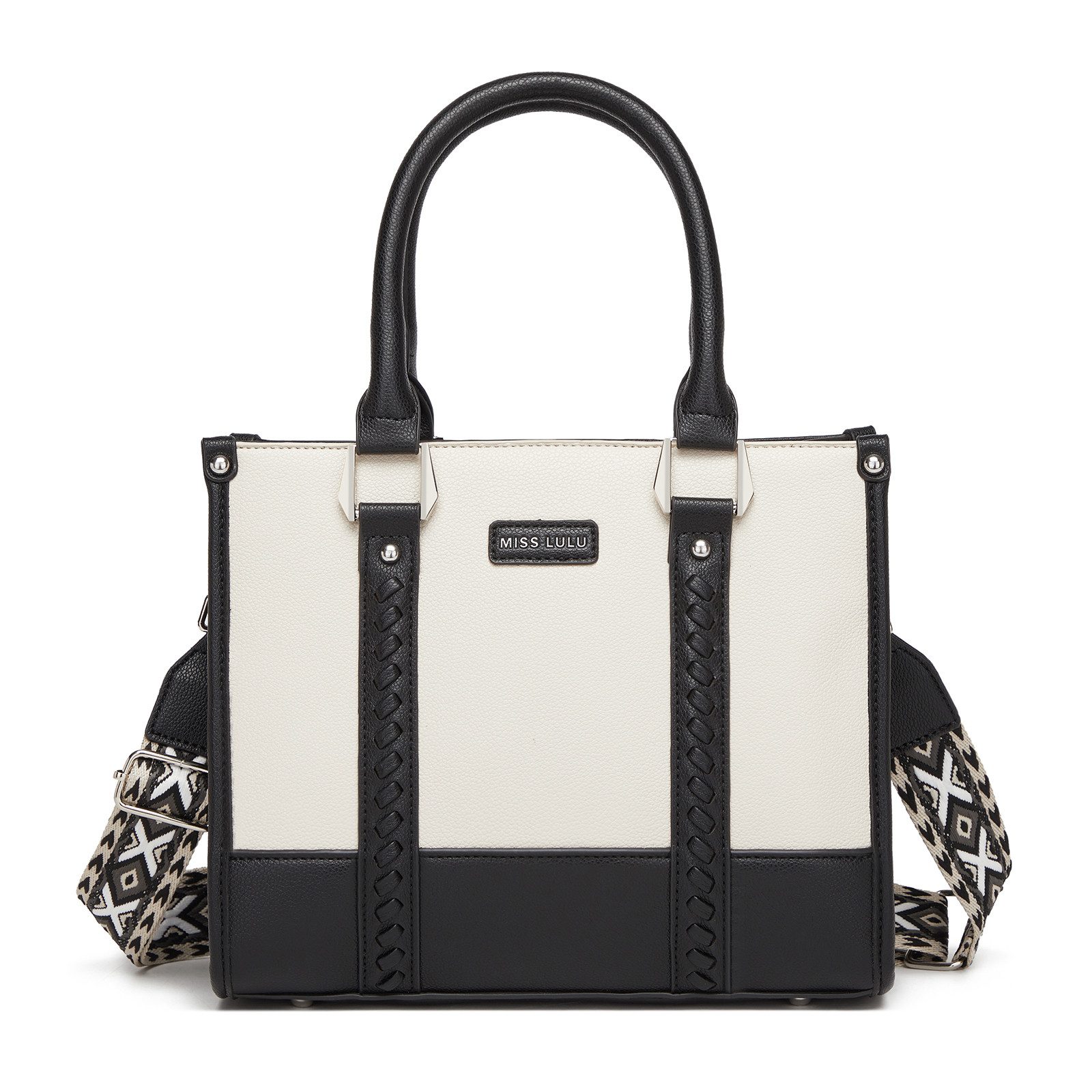 Handtasche Damen Shopper Tasche Elegant mit Reißverschluss 28x21x13cm