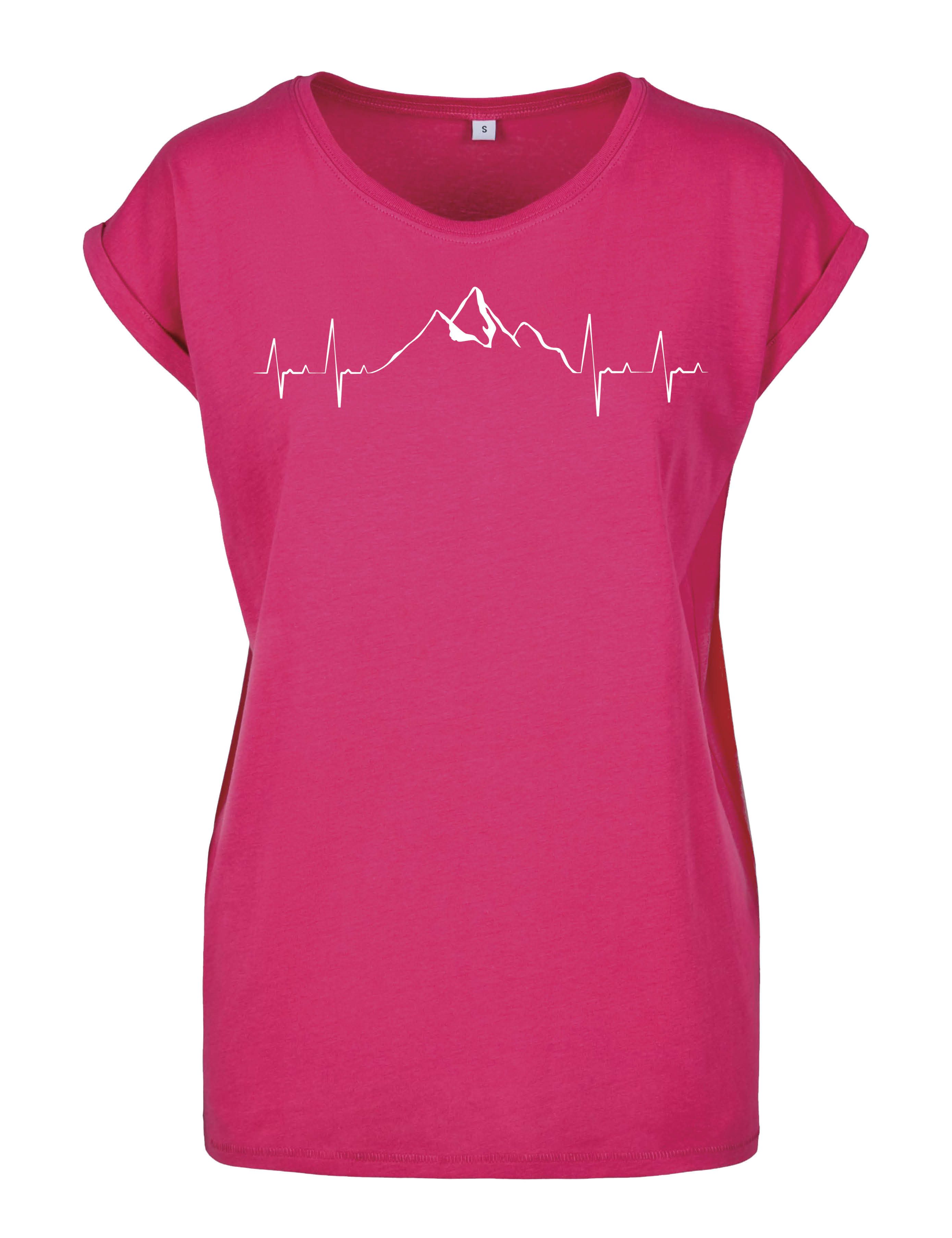 Youth Designz Print-Shirt Heartbeat Mountain Damen T-Shirt als Statement Geschenk Frauen Motiv mit stylichen Berg Aufdruck für Frauen