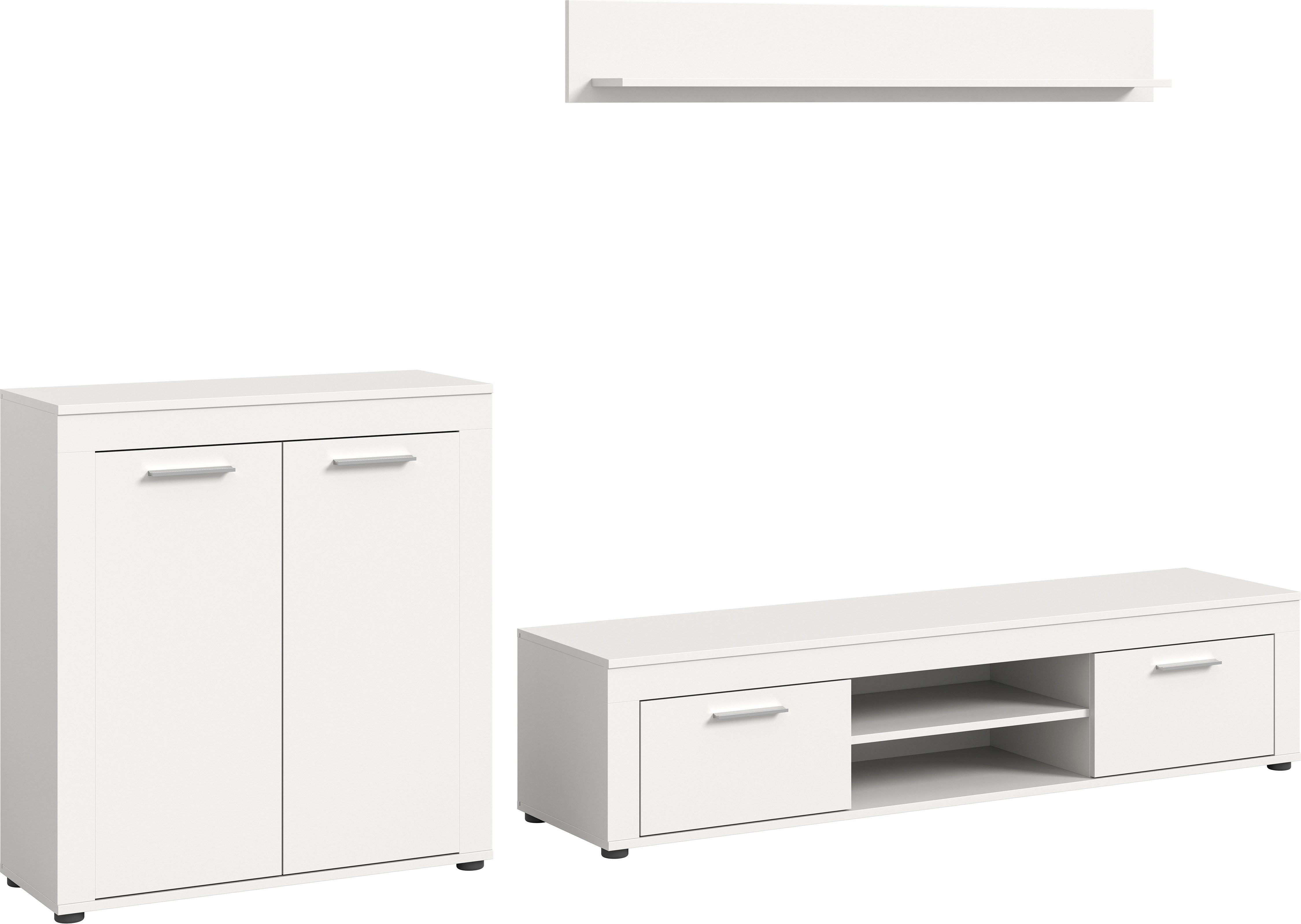INOSIGN Wohnwand Aosta, Breite 255cm, bestehend aus Highboard, Lowboard, Wa günstig online kaufen