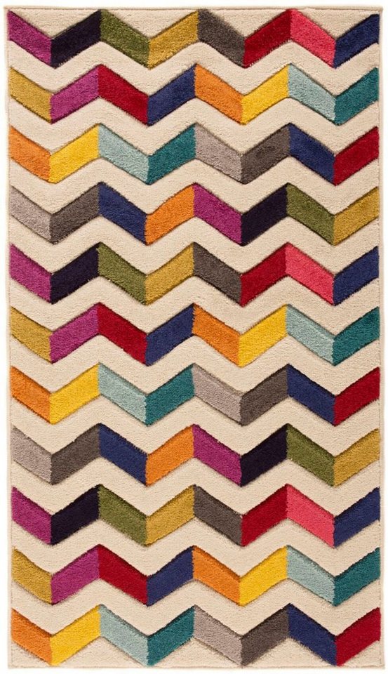 Teppich Bolero, FLAIR RUGS, rechteckig, Höhe: 10 mm,  fußbodenheizungsgeeignet, geometrisches Muster, Zickzack