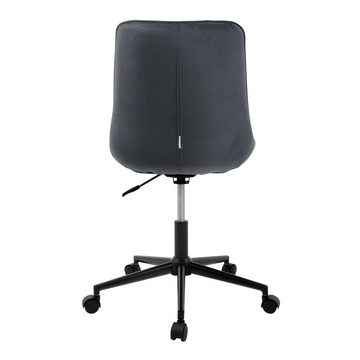 ML-DESIGN Bürostuhl Drehstuhl Ergonomischer mit Sitzfläche 360° drehbar Schreibtischstuhl, Bürohocker Grau Sitzfläche aus Samt mit 5 Rollen Sitzhöhe 38-51cm