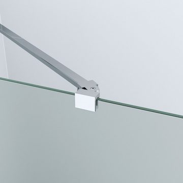 AQUALAVOS Duschwand Duschtrennwand Duschkabine Walk in Duschwand 8mm Milchglas Glaswand, Einscheiben-Sicherheitsglas (ESG) mit Lotus-Effekt Nano Beschichtung, NANO-GLAS Breite(100 /120 cm), mit Verstellbereich, Höhe 200cm