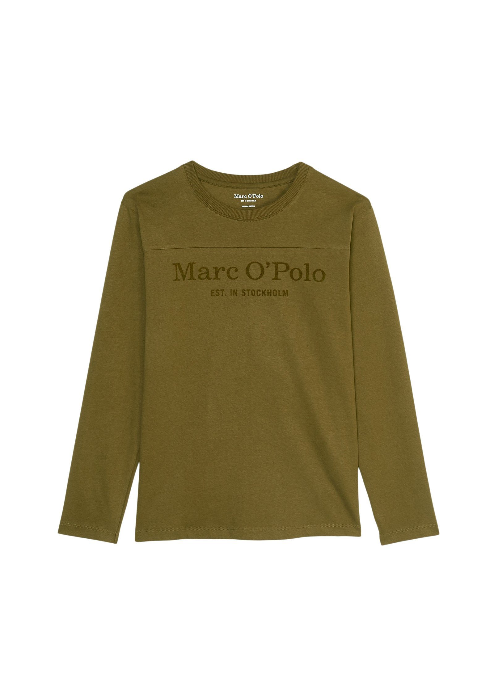 Marc O'Polo Langarmshirt aus softem Bio-Baumwoll-Jersey grün | Rundhalsshirts