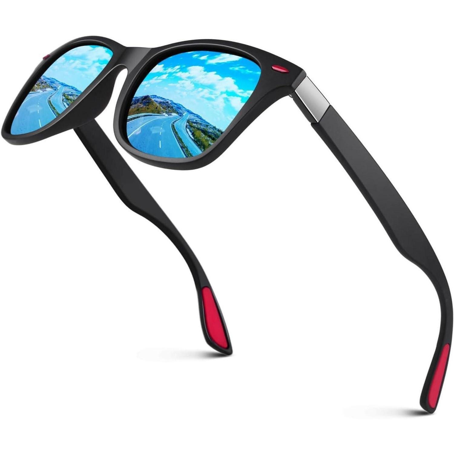 LuxusKollektion Sonnenbrille Sonnenbrille Herren Damen Polarisierte Rechteck UV Matt Schwarz Blau (1-St)