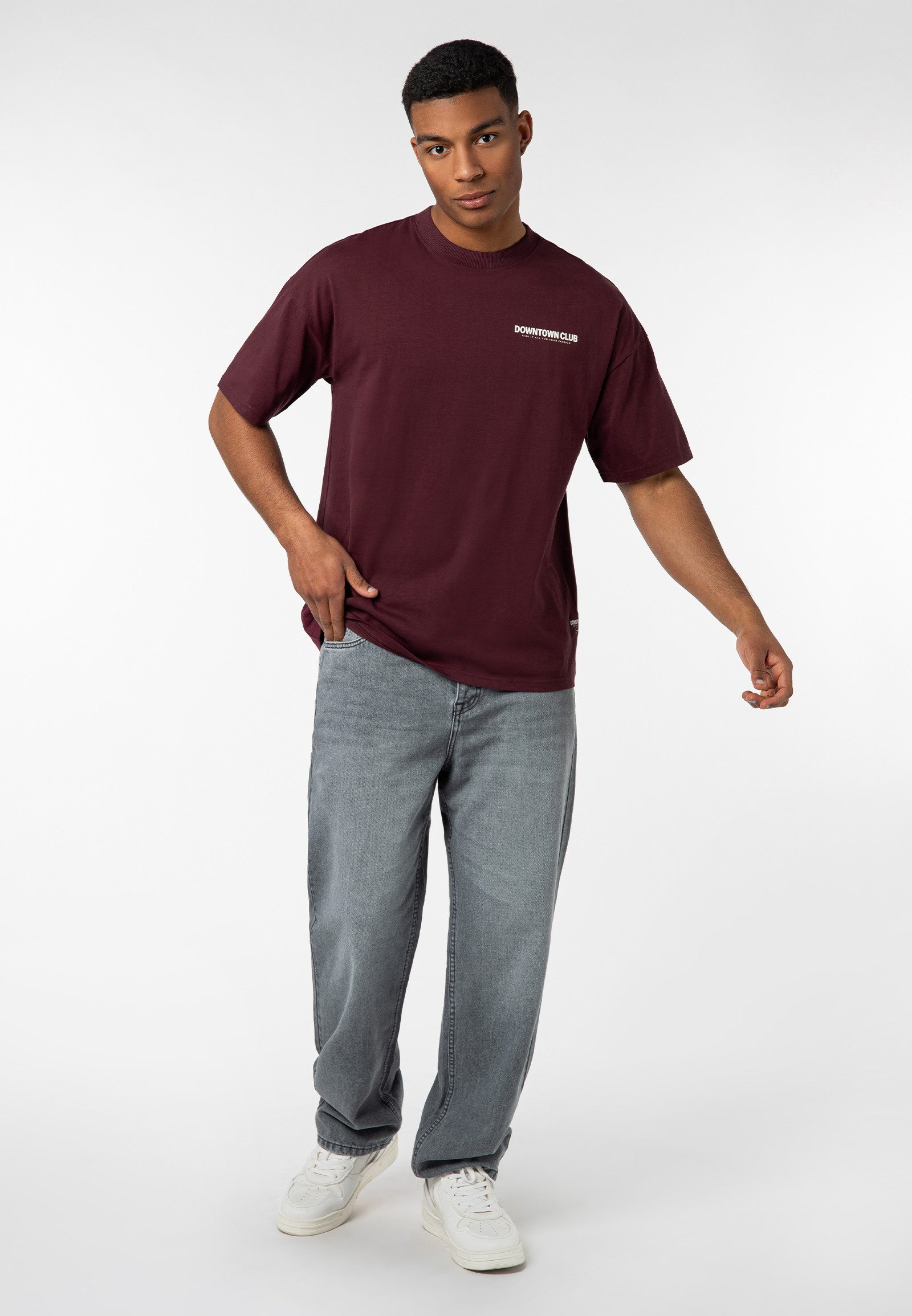 SUBLEVEL T-Shirt Herren Shirt Downtown Club Edition kurzarm, Baumwolle, oversize, Frontprint