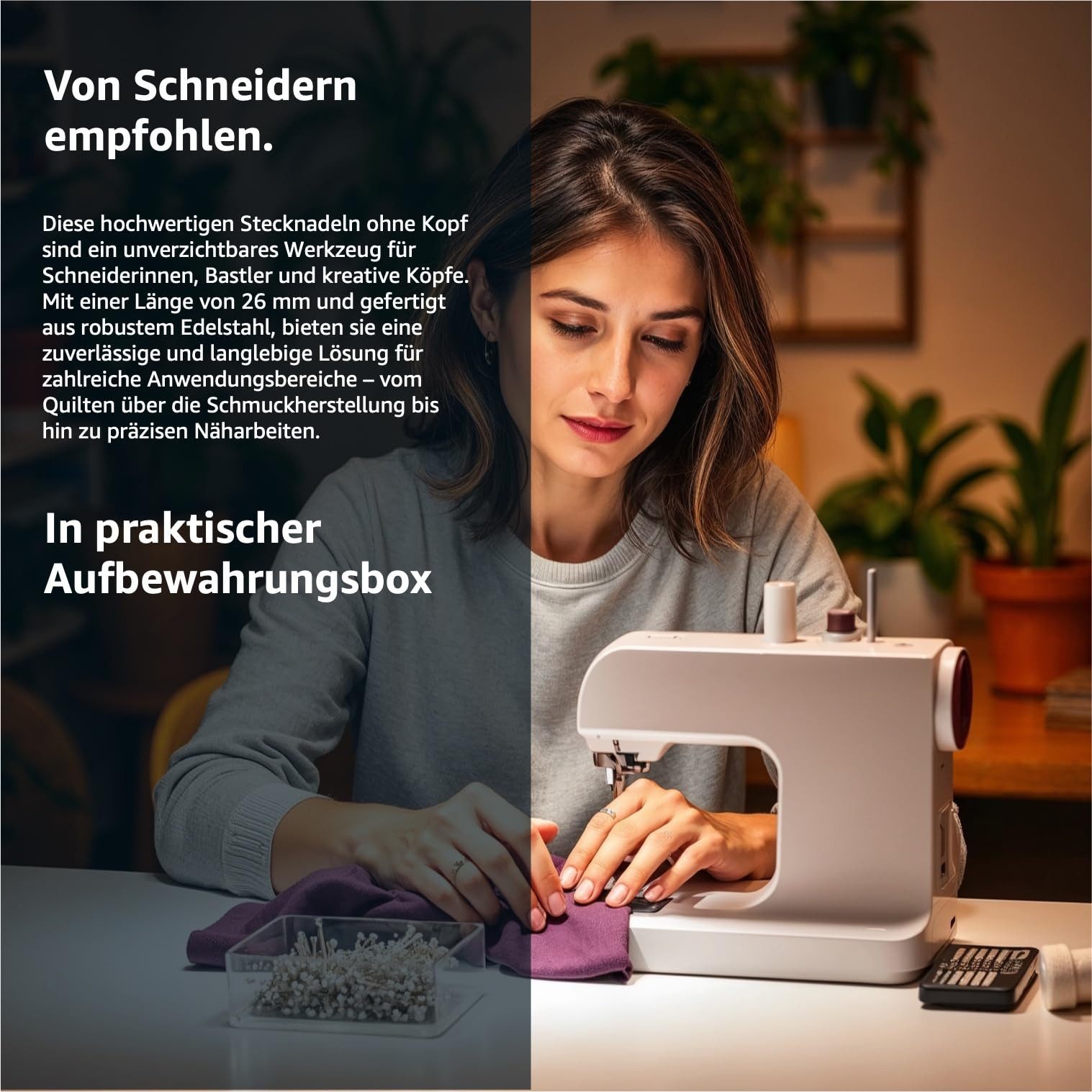 Bastelfreund® Stecknadeln 1500 Stk. 13 mm Pins in praktischer Box - Basteln Nähen Pinnwand, Set 1 St., 1500 Stk. Insgesamt, Rostfrei / in praktischer Box