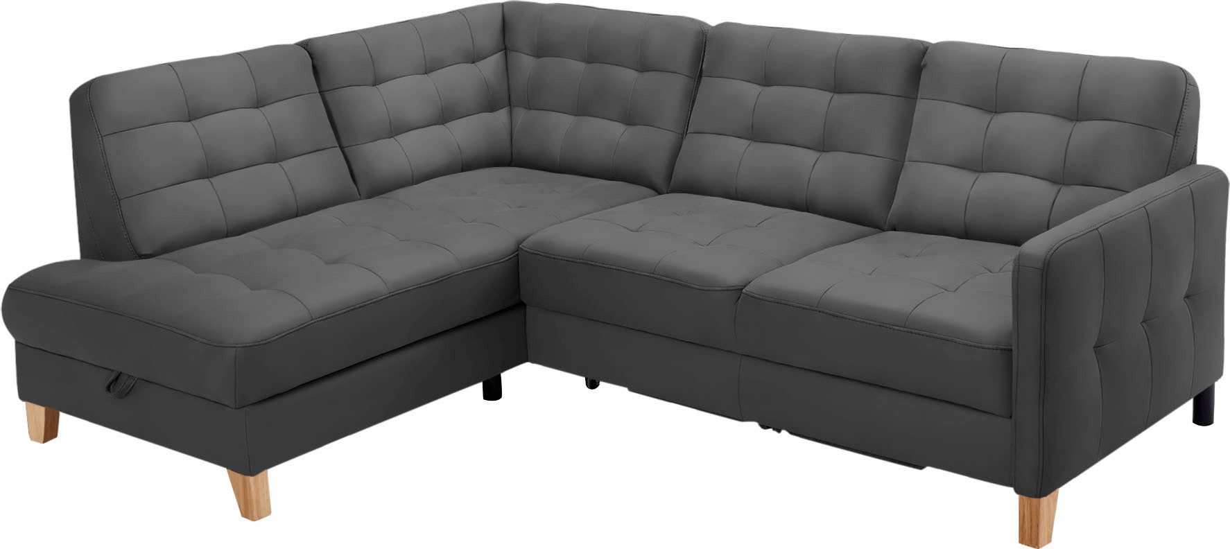 exxpo - sofa fashion Ecksofa Elio, kompakt & bequem, zeitloses Design, Breite 228cm, L-Form, wahlweise mit Bettfunktion und Bettkasten