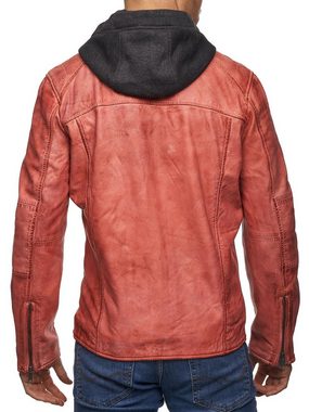 Tazzio Lederjacke 19710 Biker-Look im Two-in-One Hoodie Style (abnehmbar)