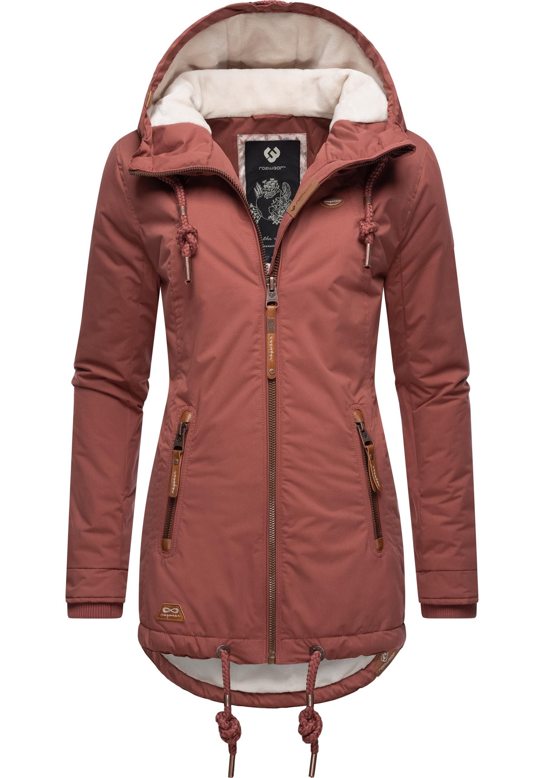 Ragwear Winterjacke Zuzka Winter Wasserdichter Winterparka mit Teddyfleece Innenfutter