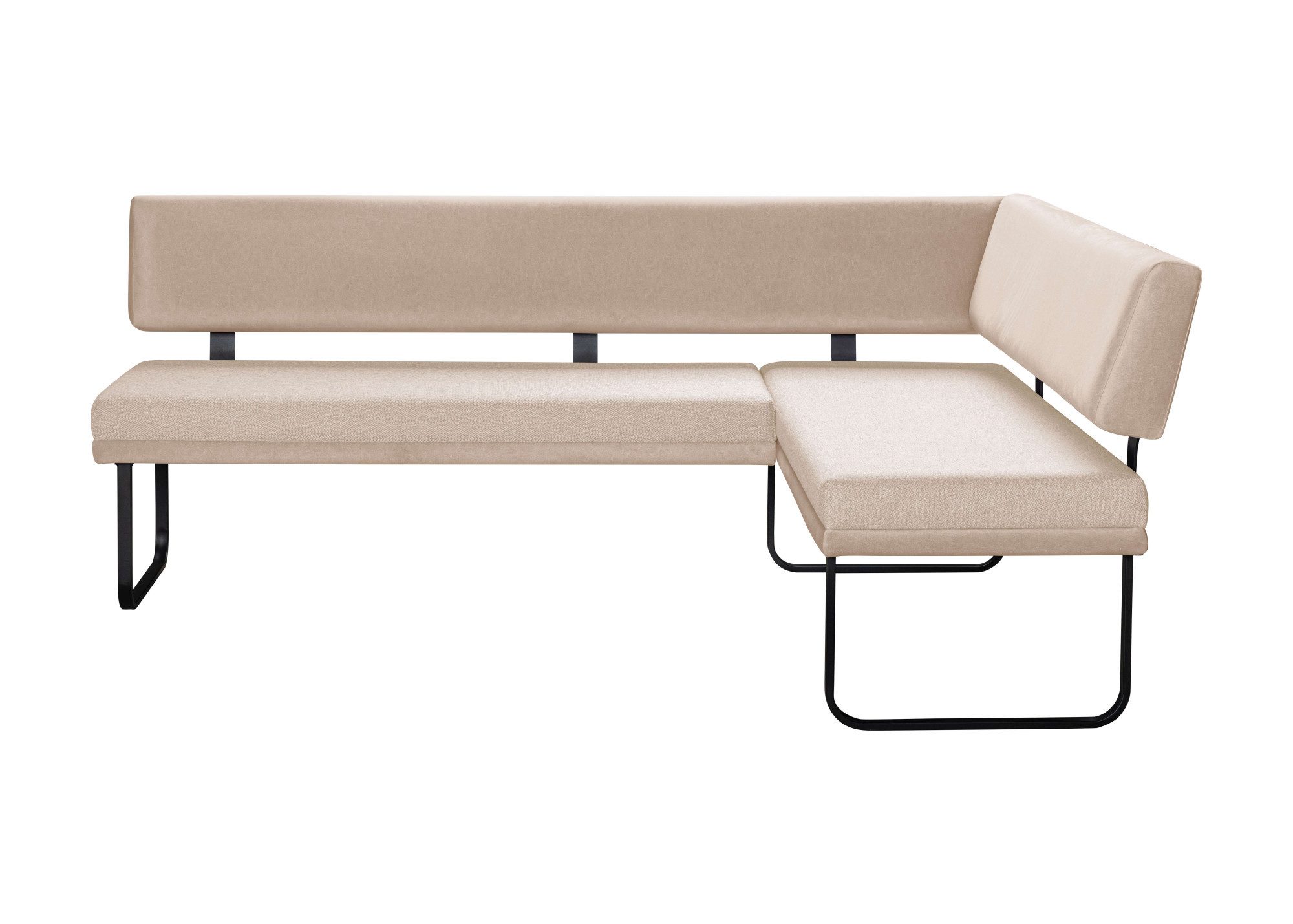 OTTO home Eckbank Gabi Esszimmerbank, Bank, Küchenbank, Polsterbank, Gestell aus matt-schwarzem Flachmetall, stabil, 2-Stoff-Design