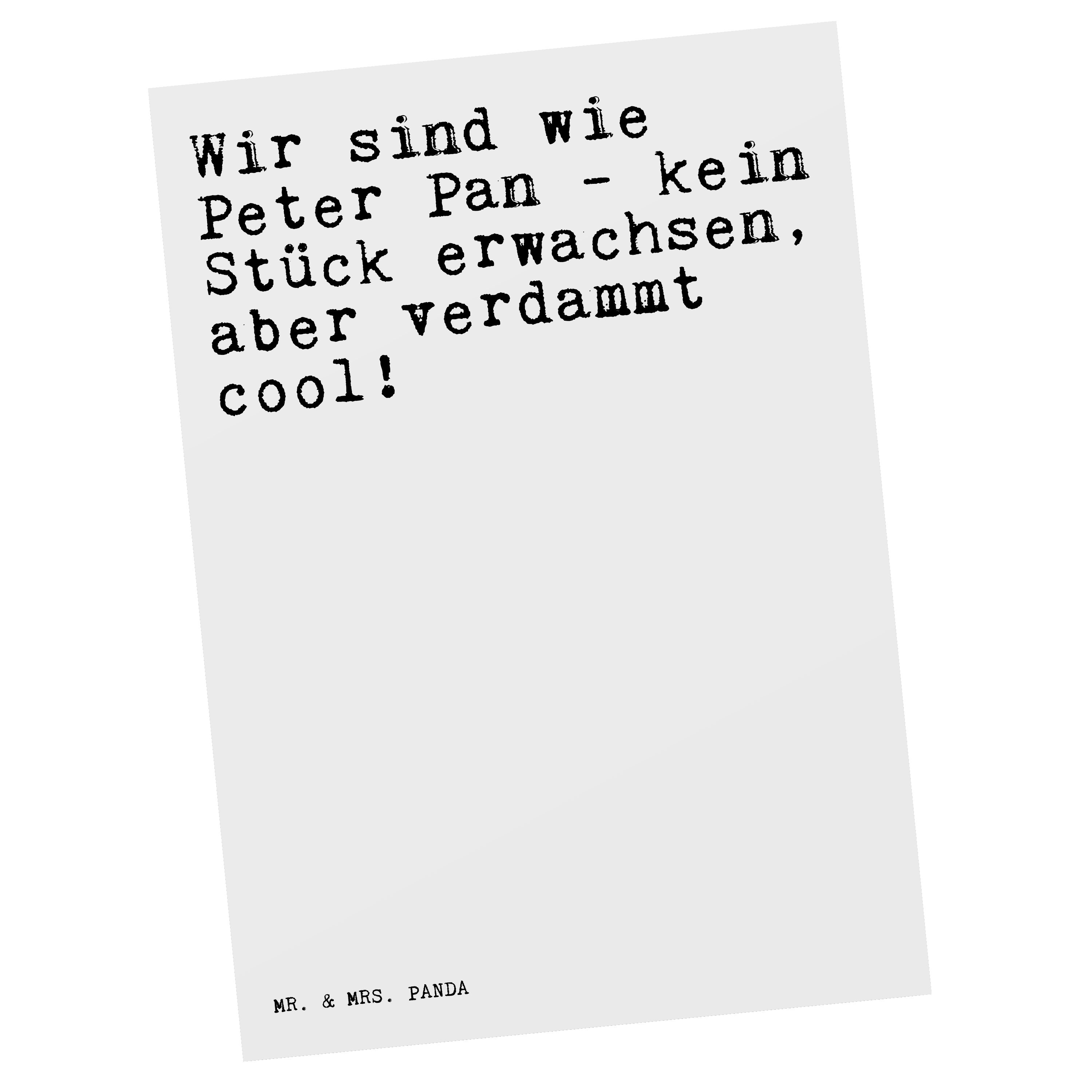 - Pan, Geschenk, sind wie Geburtstagskarte Weiß Panda Postkarte Mr. - Mrs. Peter... Wir Peter &