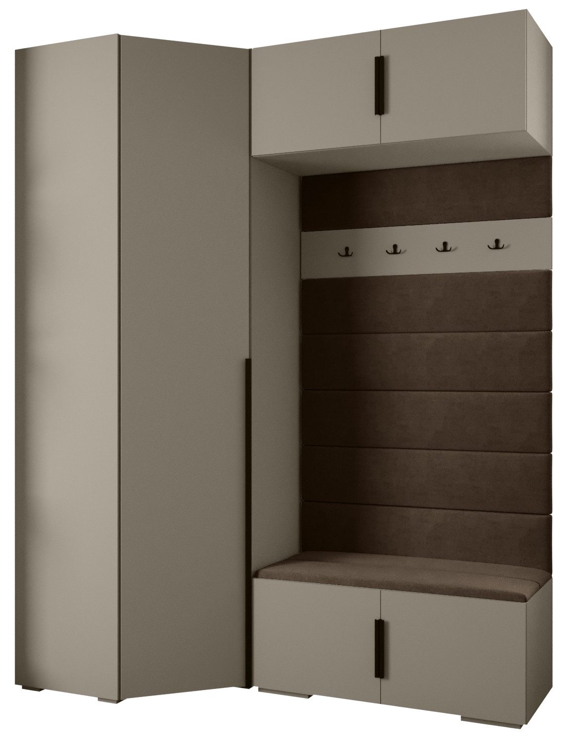 ABIKS MÖBEL Kompaktgarderobe INOVA 1 SATZ 21 Möbelset, Garderobe mit Kleiderstange und Regalen