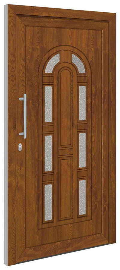 RORO Türen & Fenster Haustür Otto 11, BxH: 100x200 cm, golden oak / weiß, ohne Griff, inklusive Türrahmen