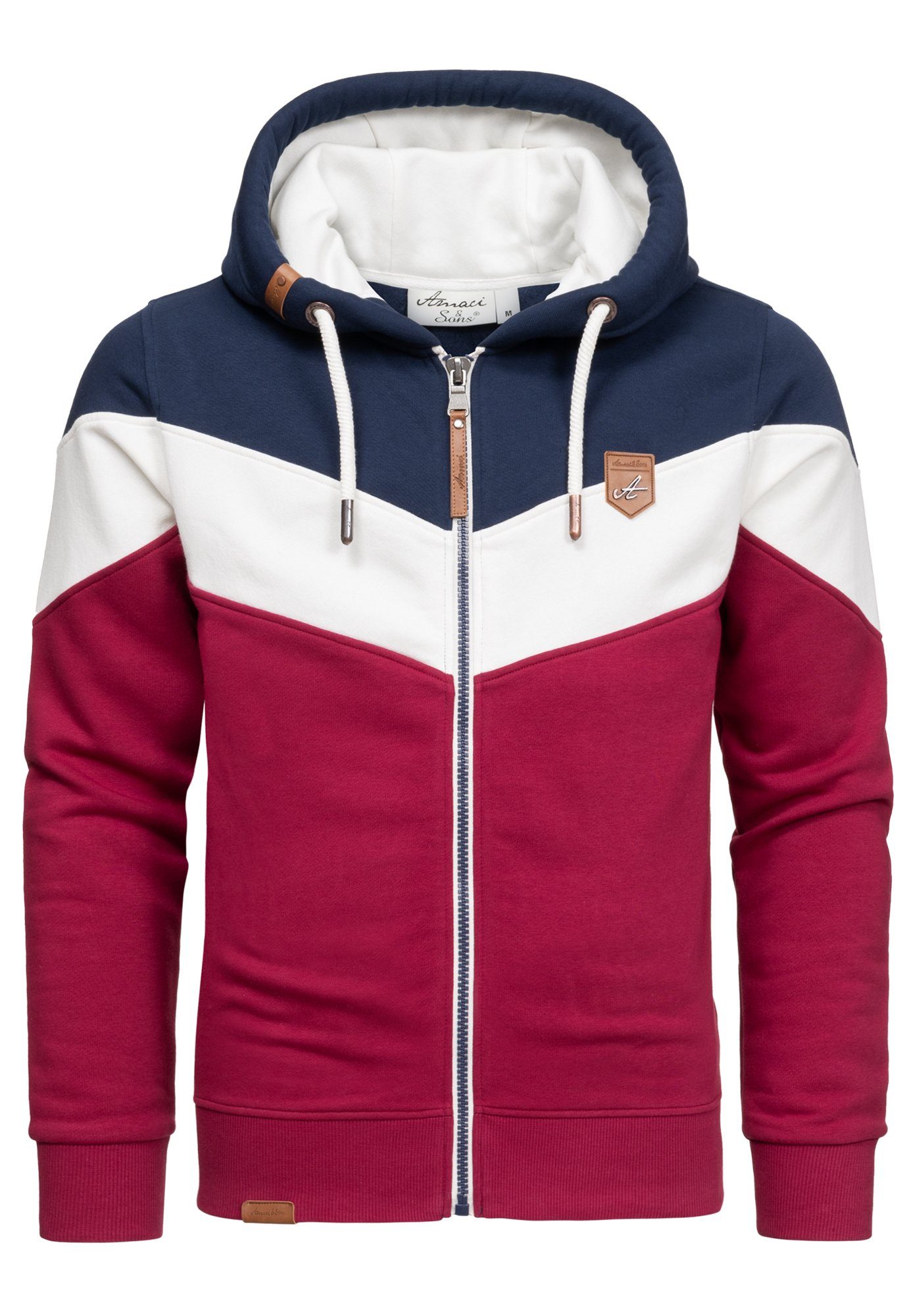 Amaci&Sons Kapuzenpullover ARDMORE Sweatjacke im Block-Design günstig online kaufen