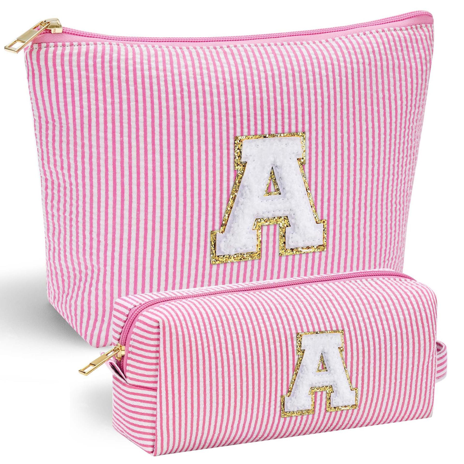 CLTYQ Kosmetiktasche Groß Kosmetiktasche Set Kosmetiktaschen mit Buchstaben, Damen Mädchen Geburtstagsgeschenk für Frauen