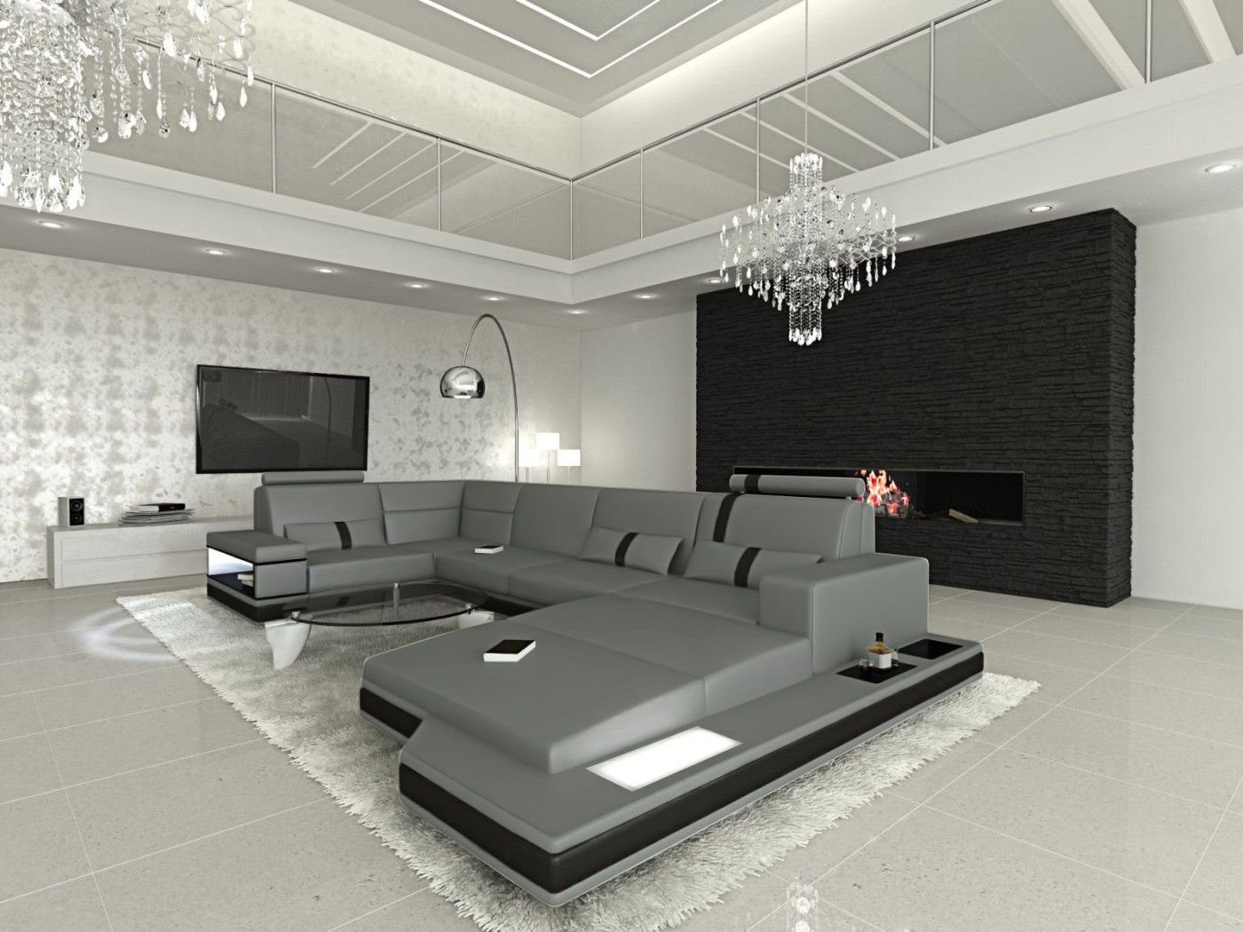 Sofa Dreams Wohnlandschaft Ledersofa Ledercouch Messana günstig online kaufen