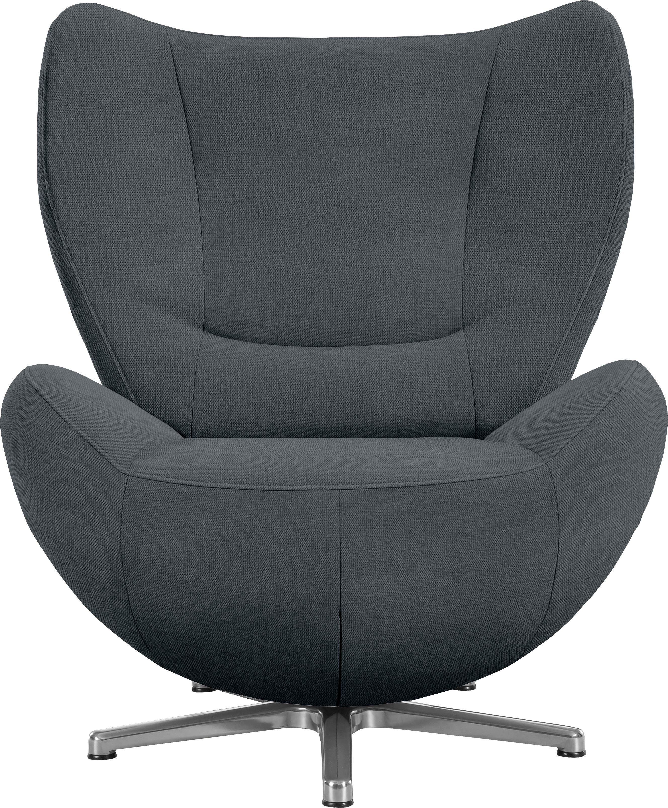 Loungesessel PURE, TOM in Metall-Drehfuß mit TOM HOME Chrom TAILOR