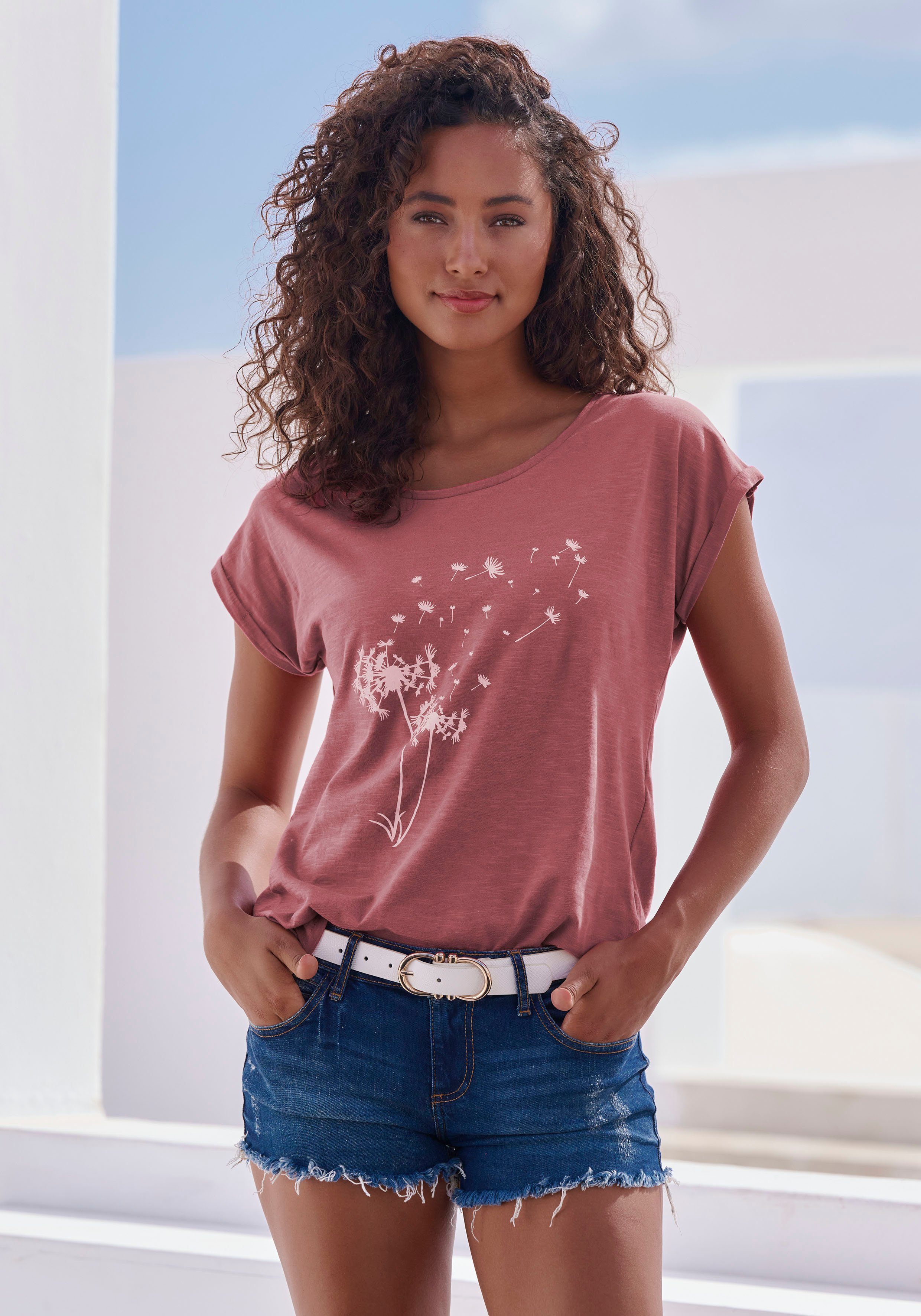 Vivance T-Shirt (1-tlg) mit Frontdruck "Pusteblume"