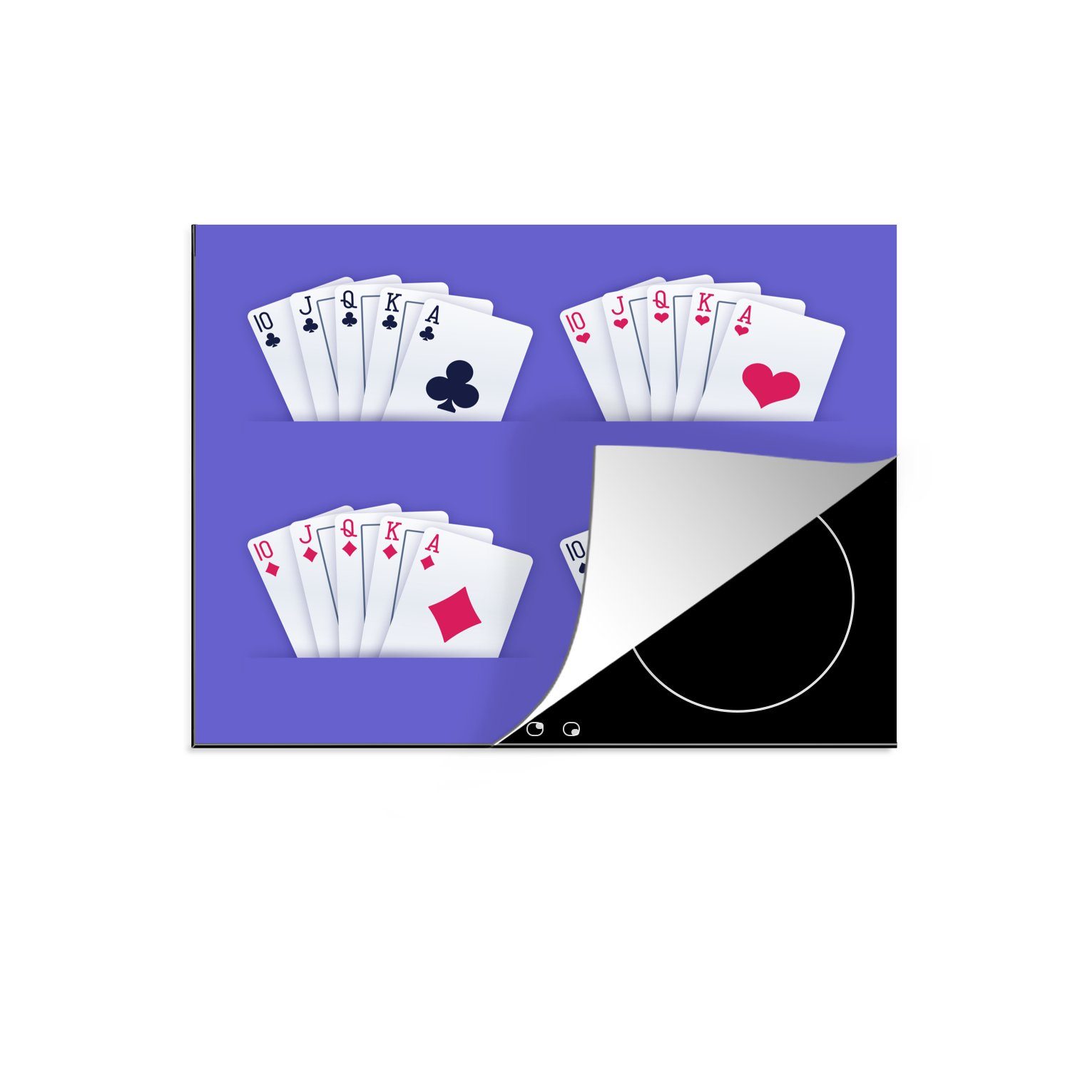 Ceranfeldabdeckung Flush Eine Reihe cm, zur Veranschaulichung, beim Vinyl, (1 MuchoWow Pokern Mobile Arbeitsfläche 60x52 tlg), nutzbar, Royal Herdblende-/Abdeckplatte von