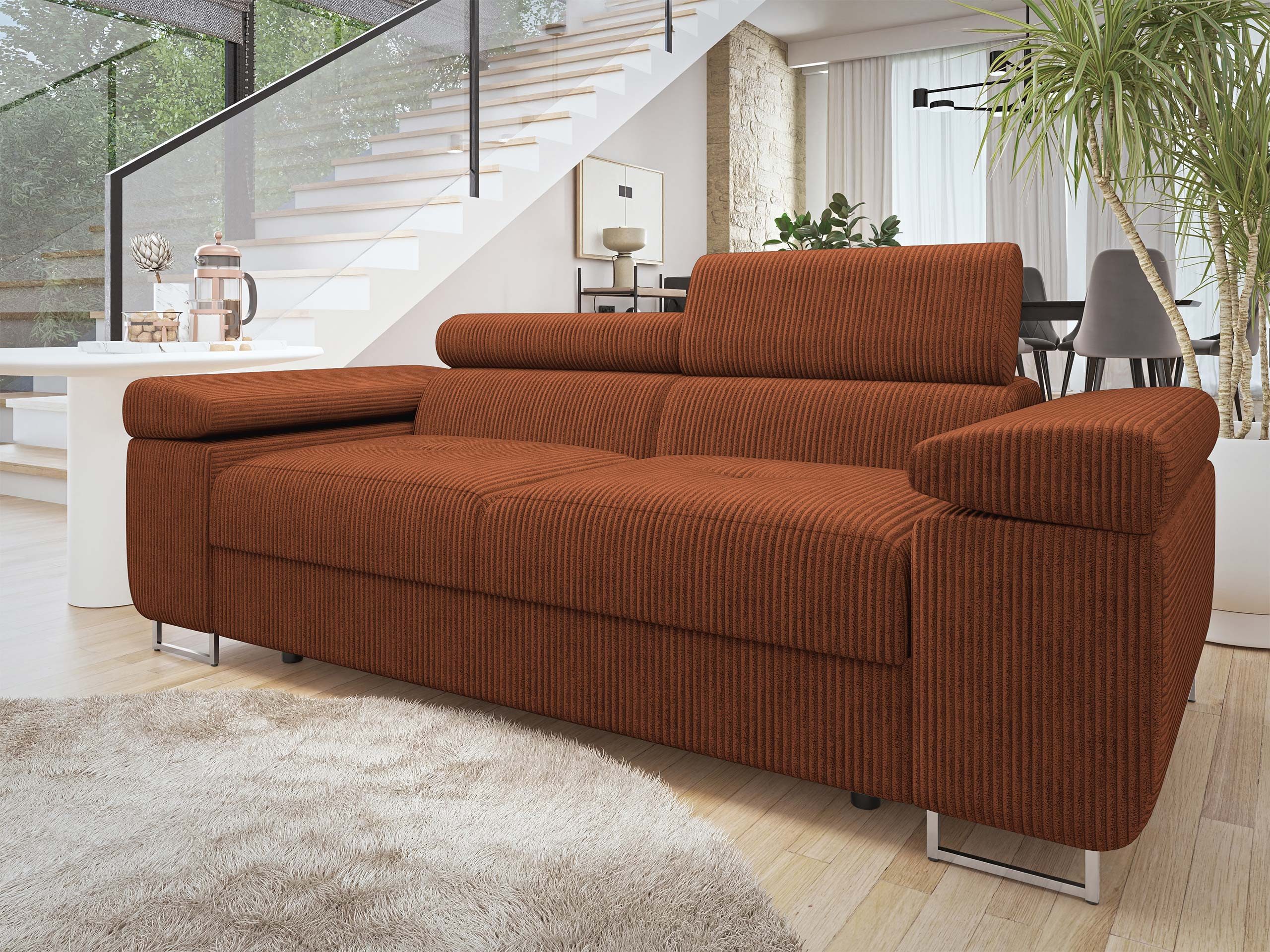 MIRJAN24 Sofa Torezio 2 Cord, Einstellbare Kopfstützen, 198x102x70-90 cm